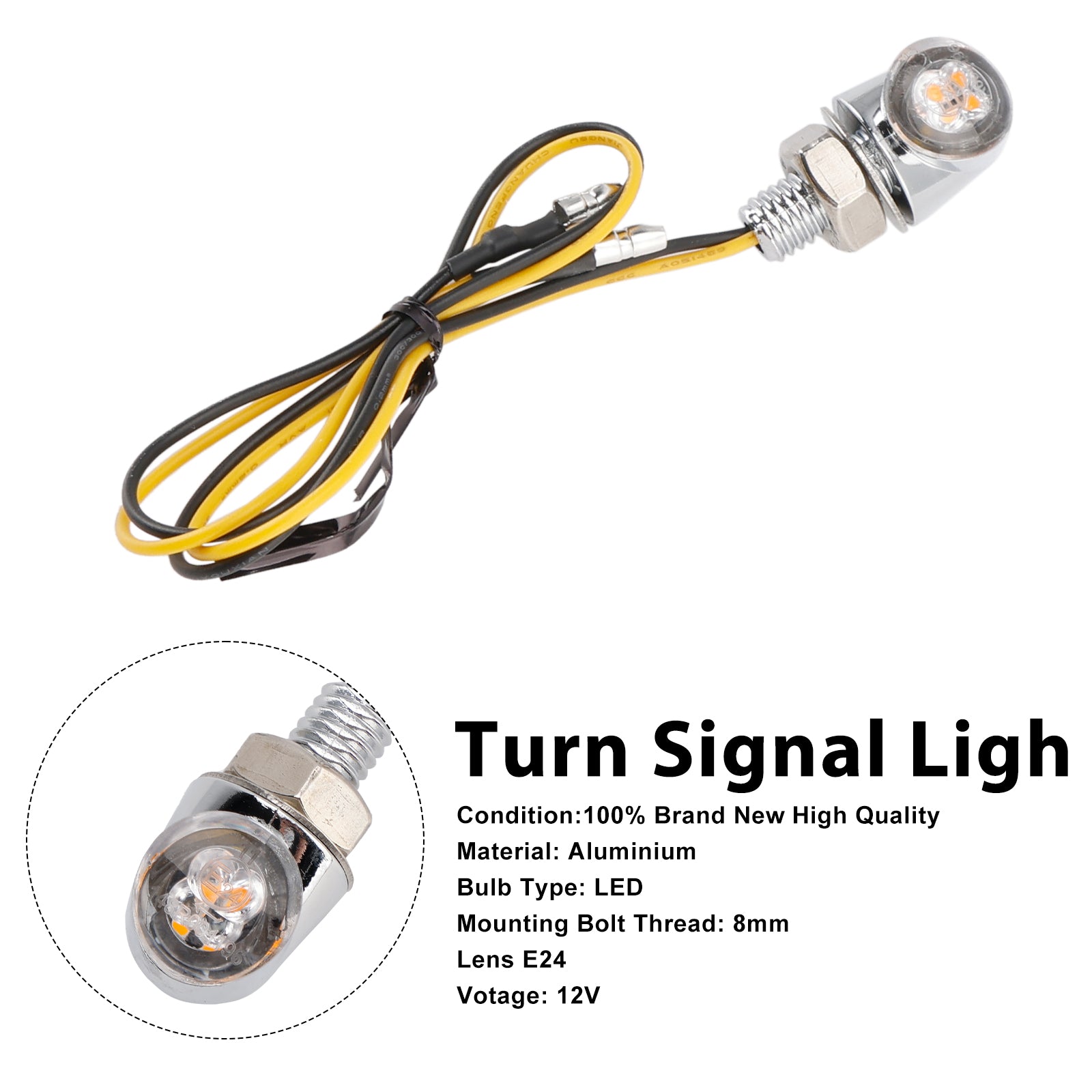 12v LED Turn Signal Indicator Light 8 mm Universal Motorcycle pour Honda