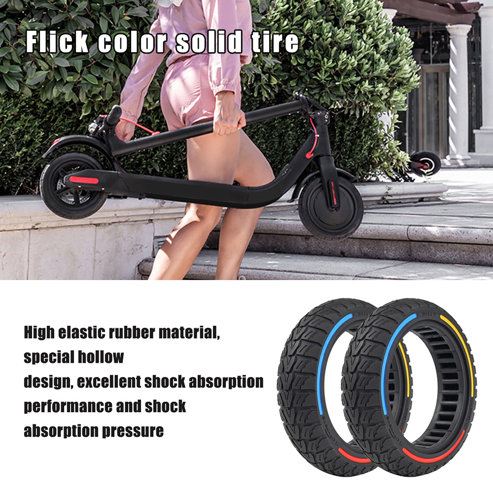 Full rubber tires 10x2.5-7 E-Scooter full rubber tires for Mi4 Pro/Plus/Max