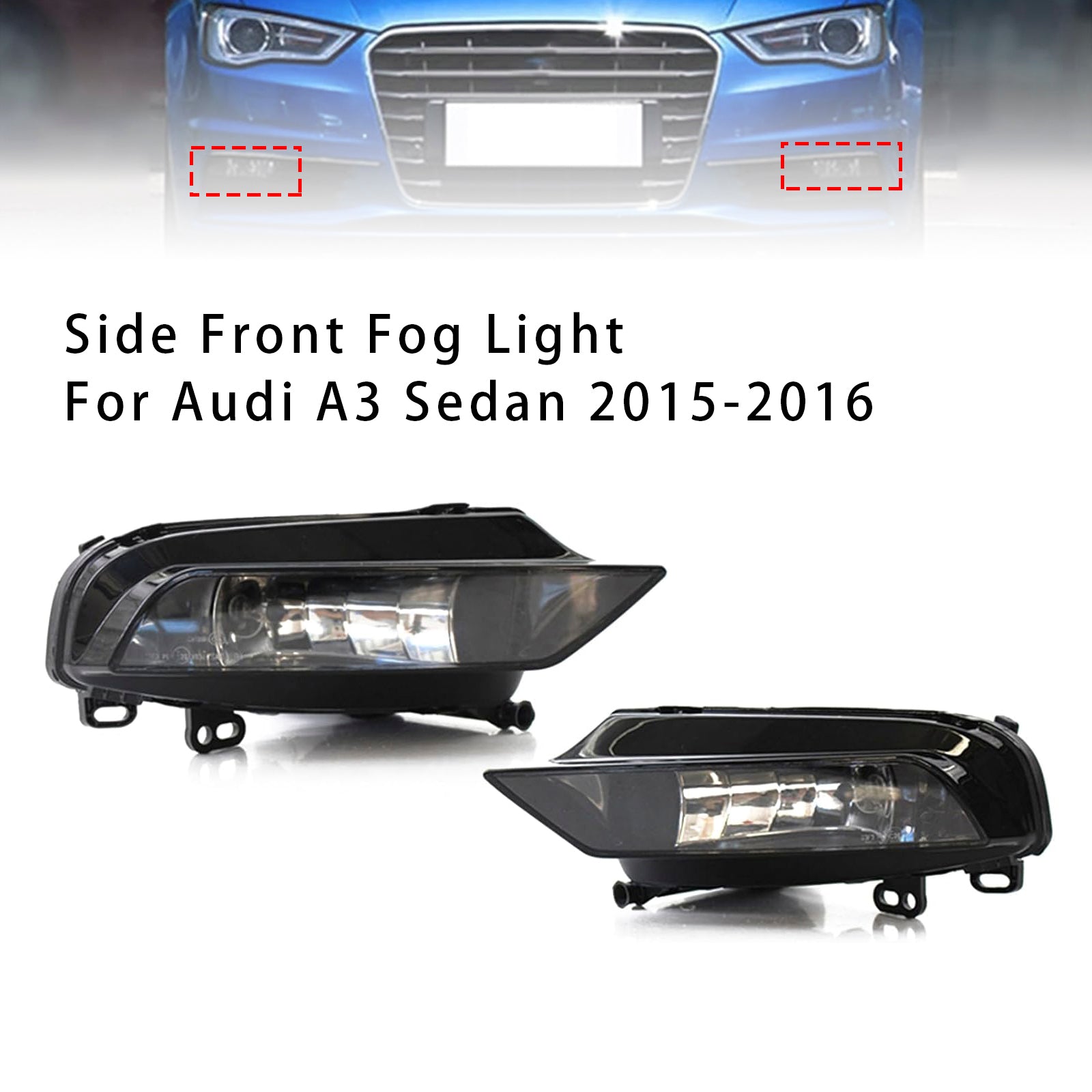2015-2016 Audi A3 Saloon Paar mistlampen voor met lampen 8V0941699B