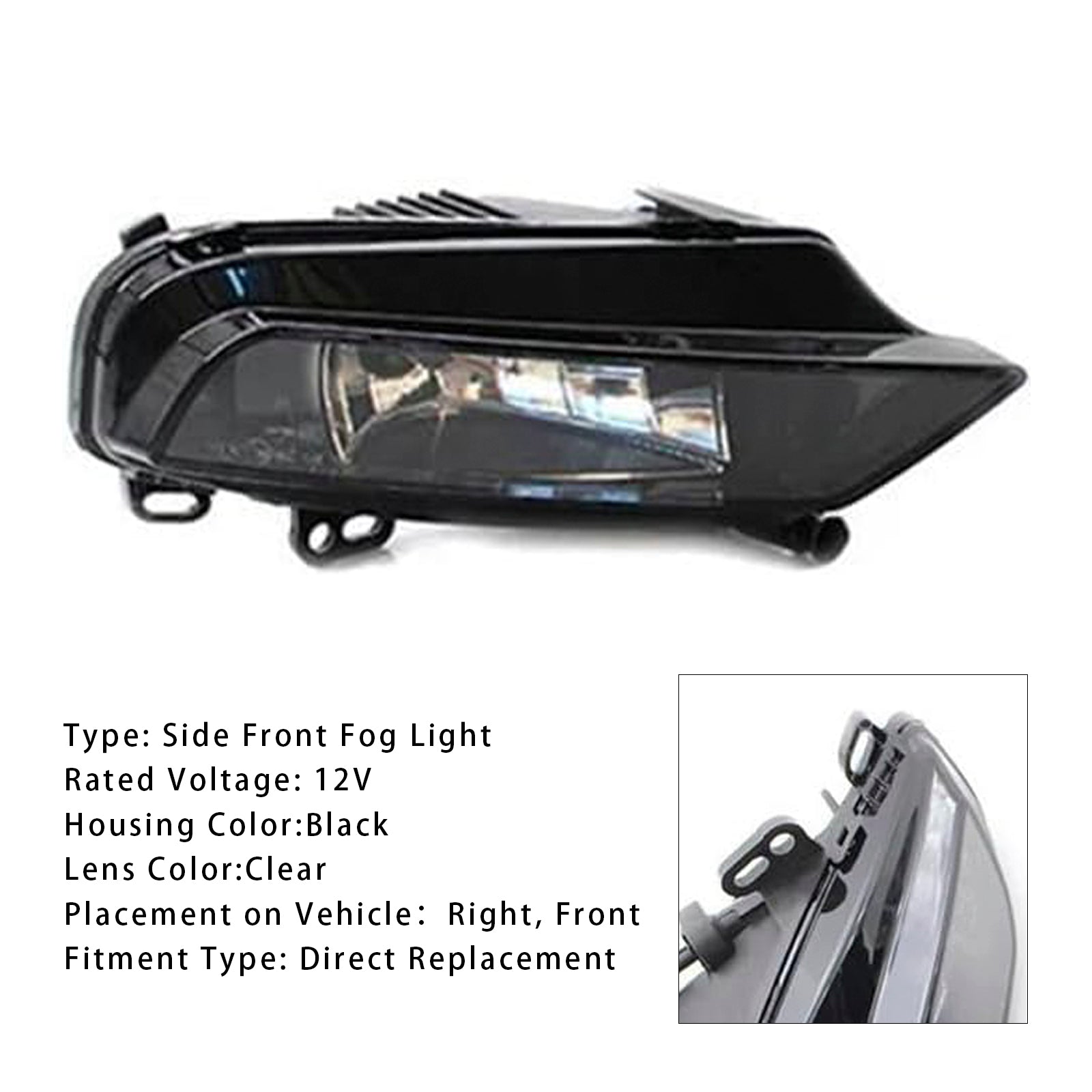 2015-2016 Audi A3 Saloon 1 PCS foran høyre tåke Lyslamper med pærer 8v0941700b