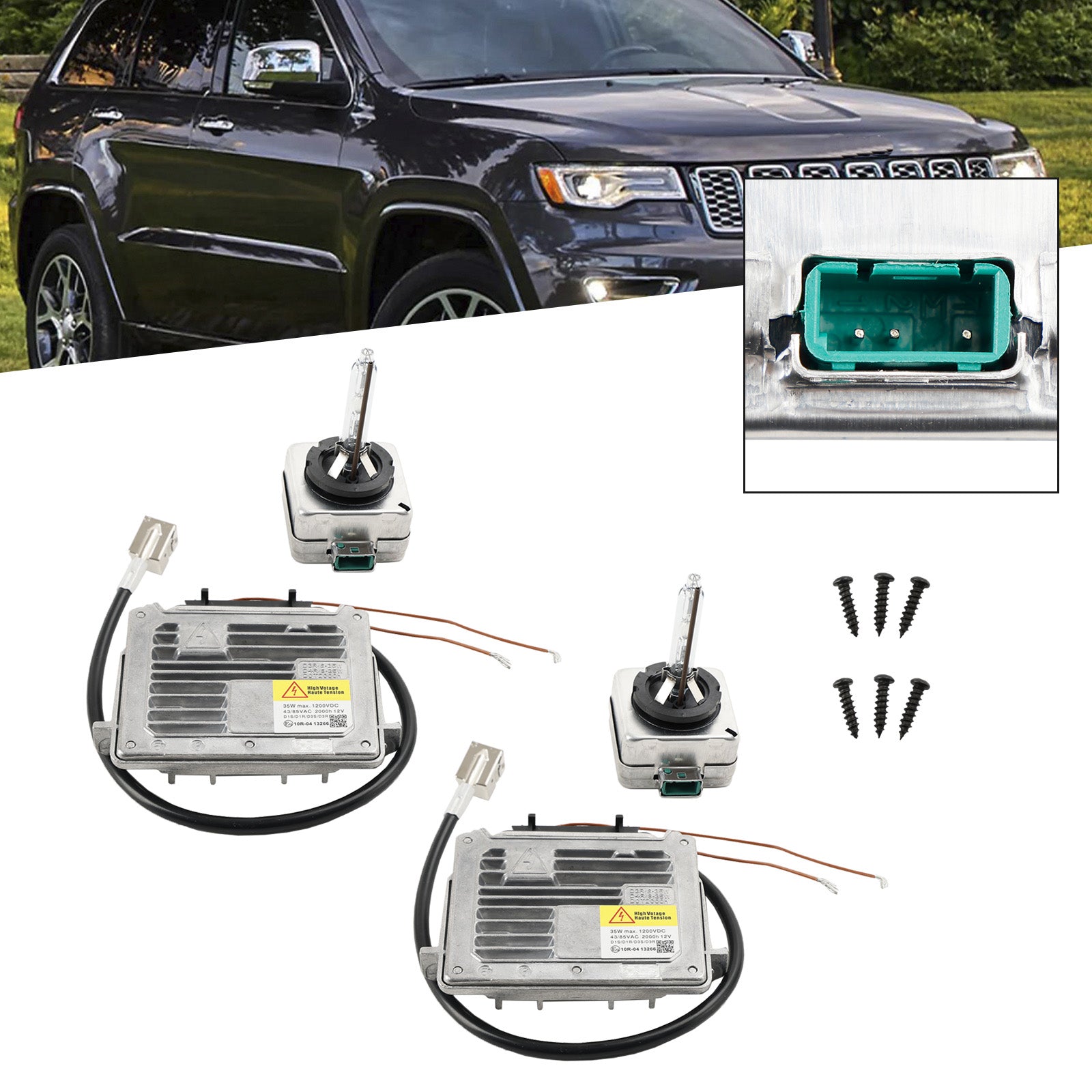 2x ballasts de phares & Unité de contrôle de fil d'ampoule D3S pour Grand Cherokee 2014-2020