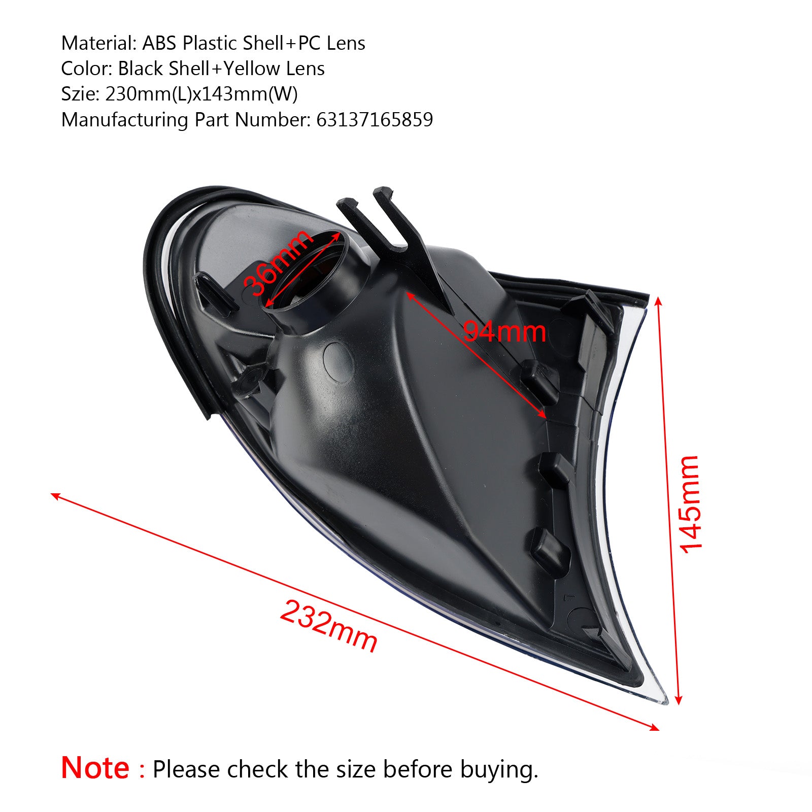 Predný indikátor Turn Signál Žltý rohový svetlá pre BMW 3 Series E46 02-05 Generic