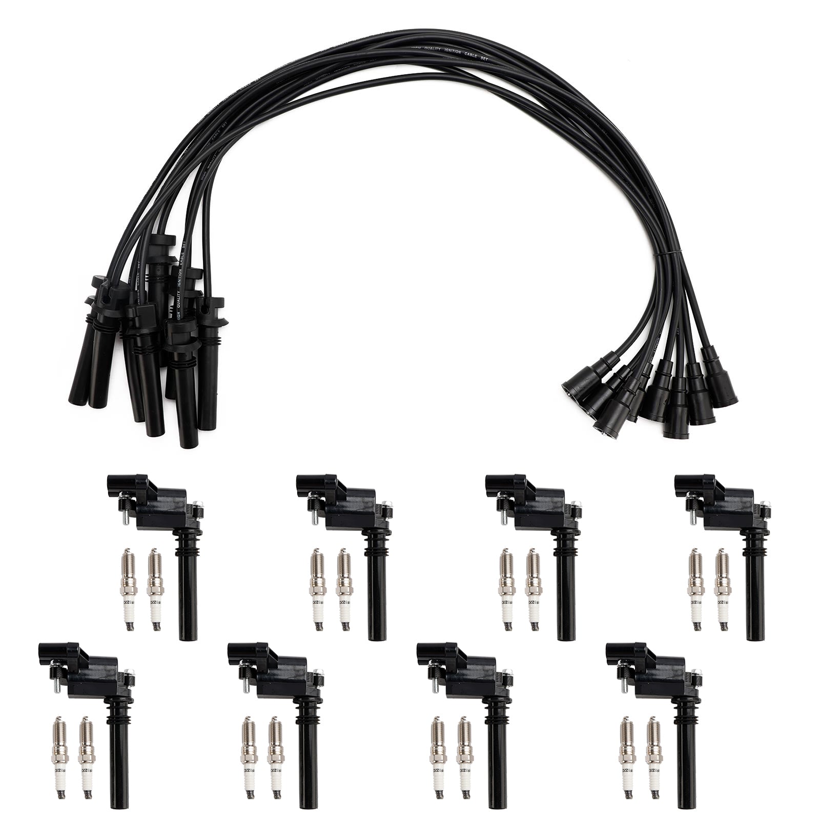 Dodge RAM 1500 2500 3500 5.7L V8 UF378 Ignition Coil+Zapaľovacia sviečka+sada drôtu