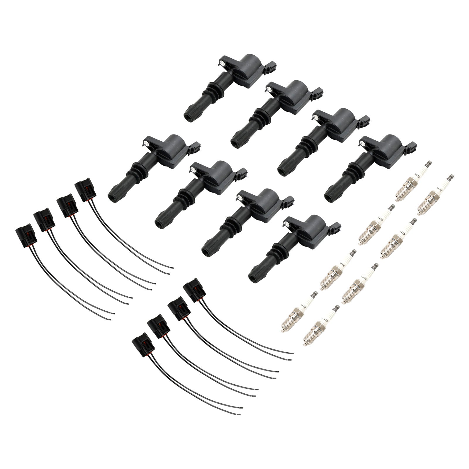 2005-2008 Ford F-250 F350 Super Duty 6.8L V10 8x Ignition Coil +Spark Plug +Connector FD508 DG511 FedEx Express