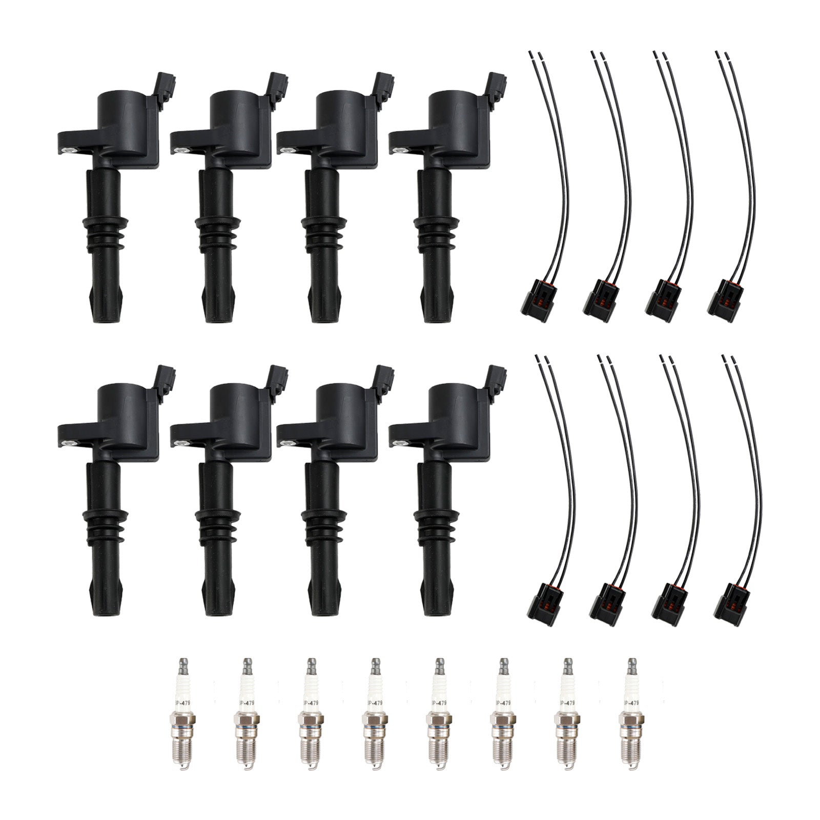 2007-2008 Ford Explorer Sport Trac 4.6L V8 8x Bobina de ignição +vela de ignição +conector FD508 DG511 FedEx Express