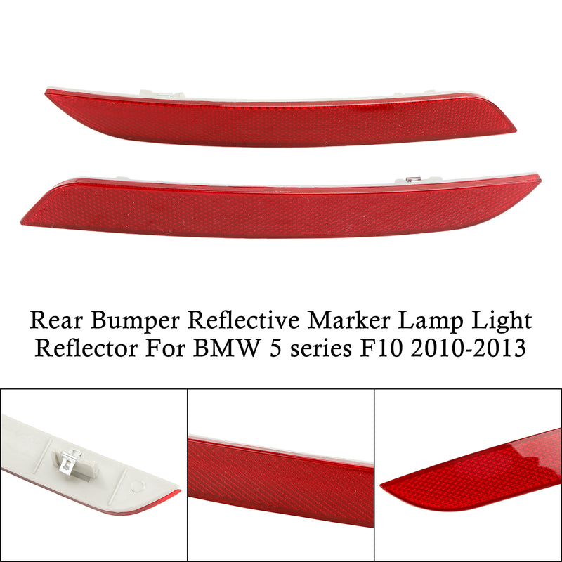 2011-2014 BMW 5-Series F10 F18 Tail Fog Lamps Light Rear Bumper Reflector Pair 63147203237 63147203238 Generic