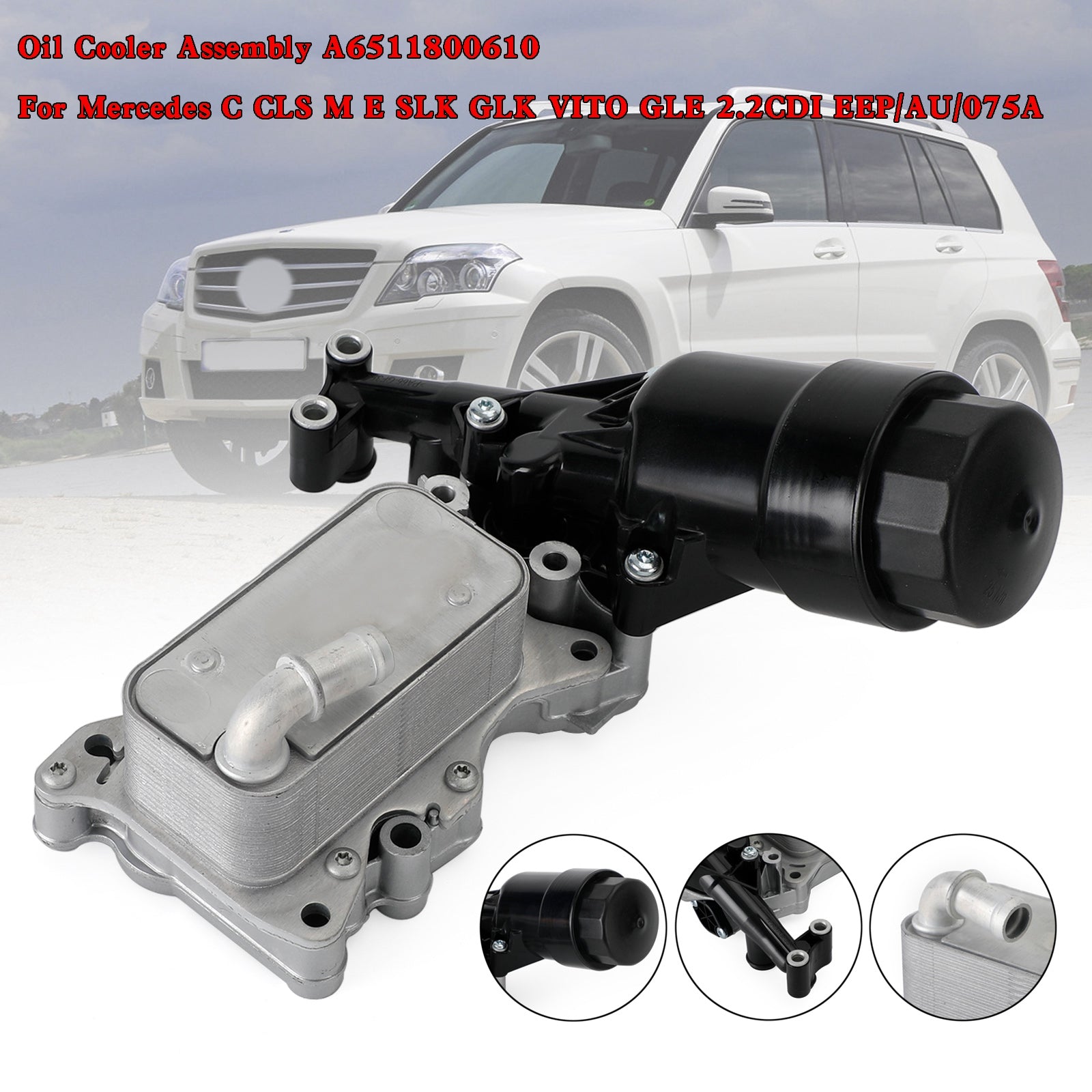 2003-2014 mercedes vito 2.1 diesel 110 cdi (W639) Radiador de óleo A6511800610