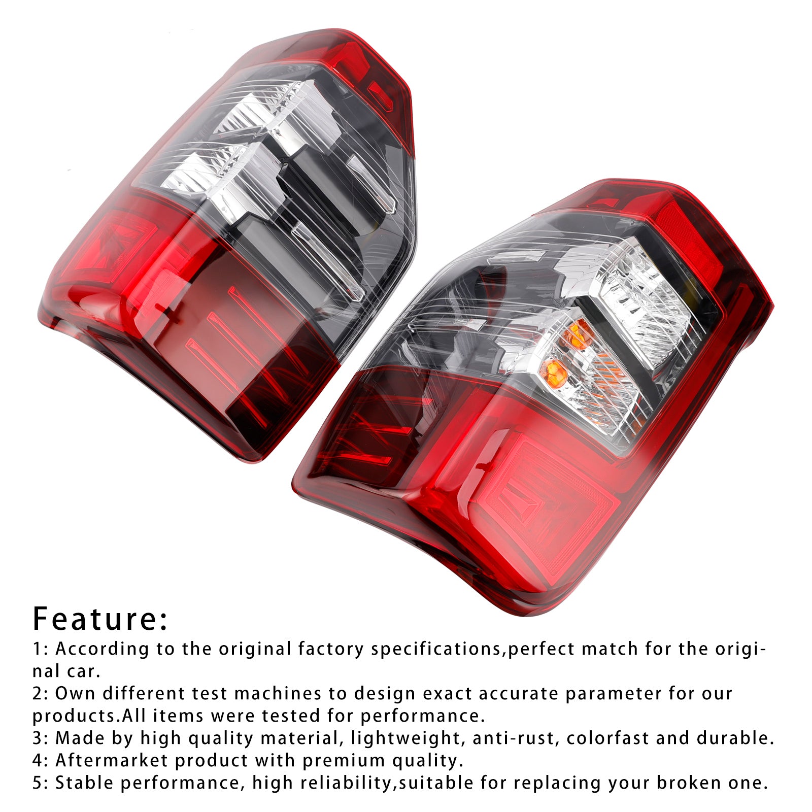 Mitsubishi Triton L200 2019-2023 Pair Rear Stop Brake Tail Light Lamp
