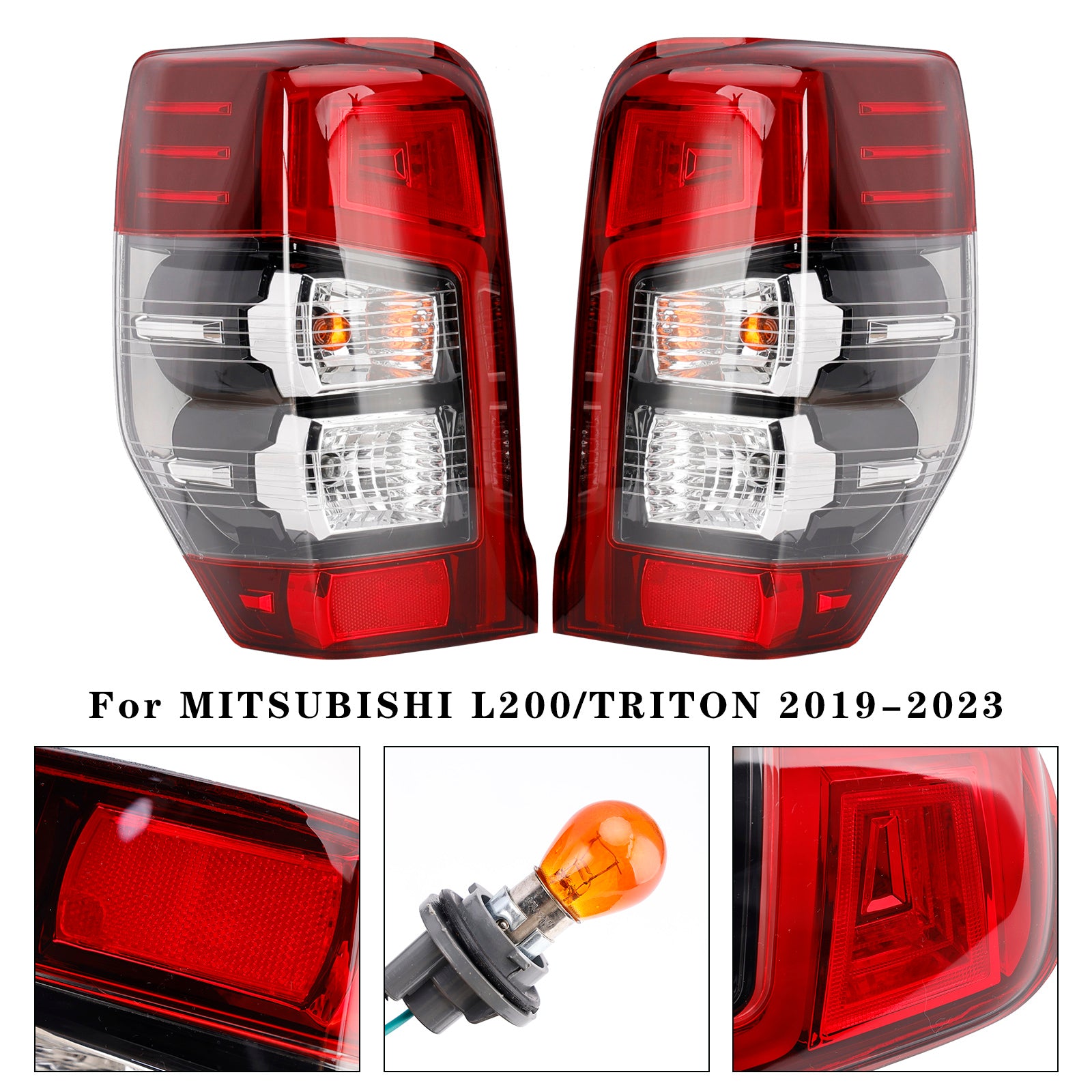 Mitsubishi Triton L200 2019-2023 Pair Rear Stop Brake Tail Light Lamp