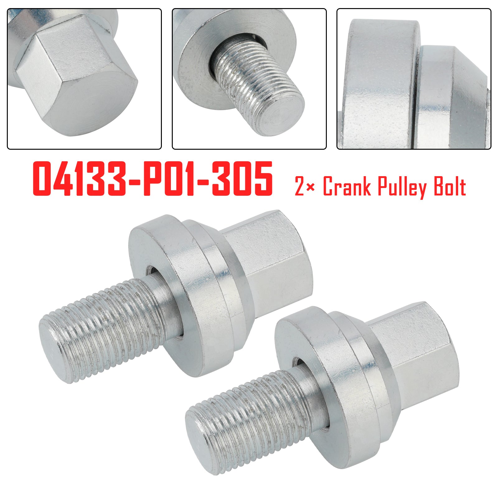 2× Crank Pulley Bolt D16Z6 D16 D15 D16Y8 D Series for Honda Civic 04133-P01-305
