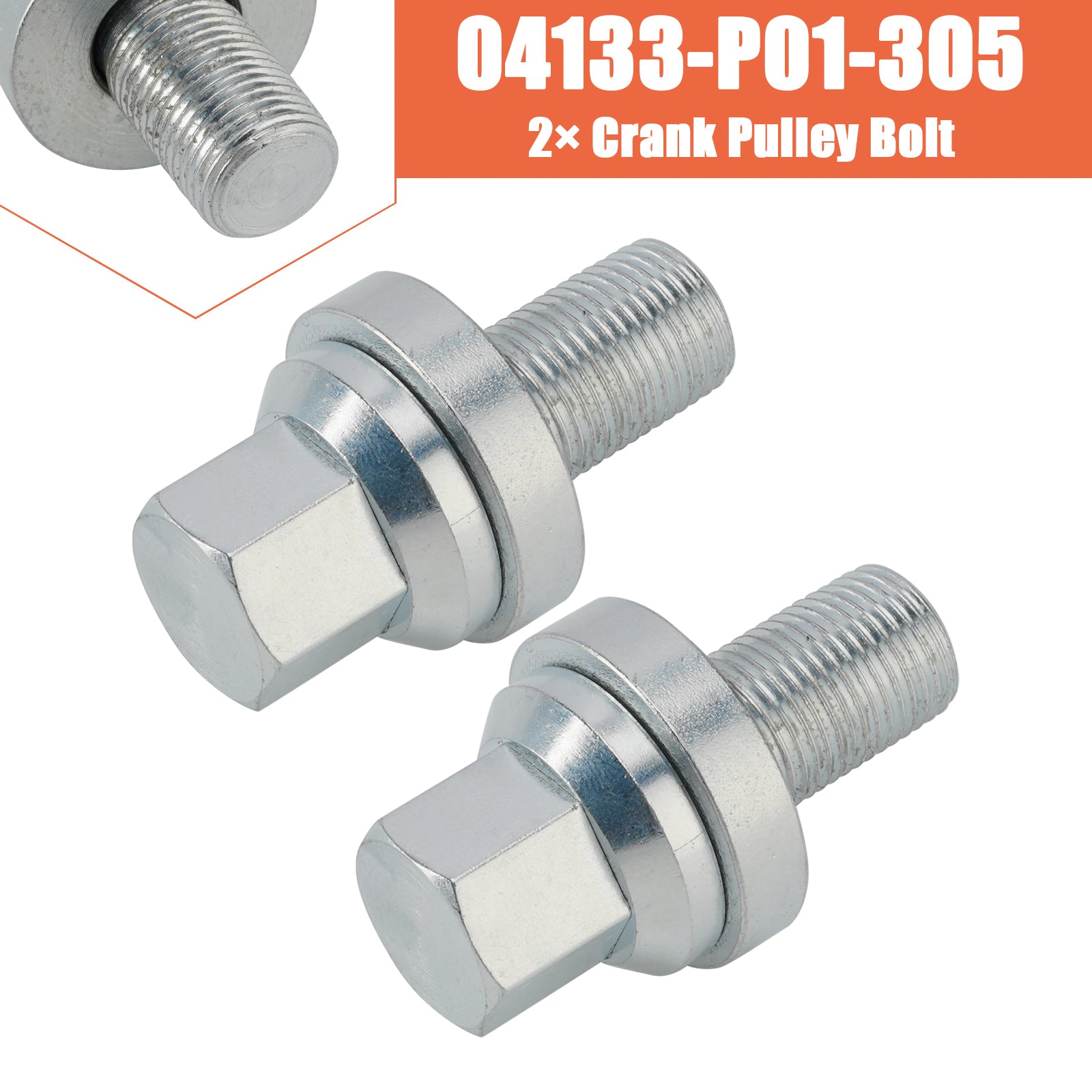 2× Crank Pulley Bolt D16Z6 D16 D15 D16Y8 D Series for Honda Civic 04133-P01-305
