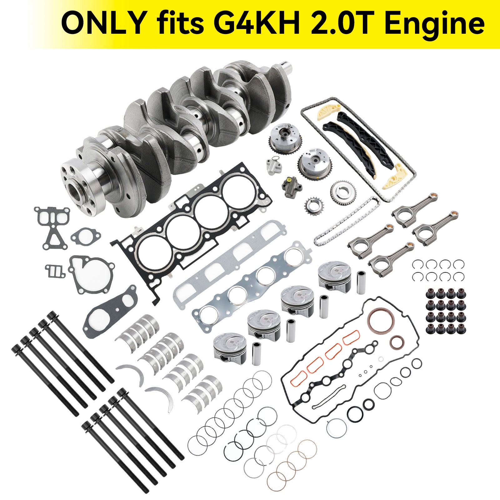 2014–2021 KIA K4 G4KH 2.0T MOTOR REBUILD KIT W/ CREKSHAFT CON RODS TIMING KIT