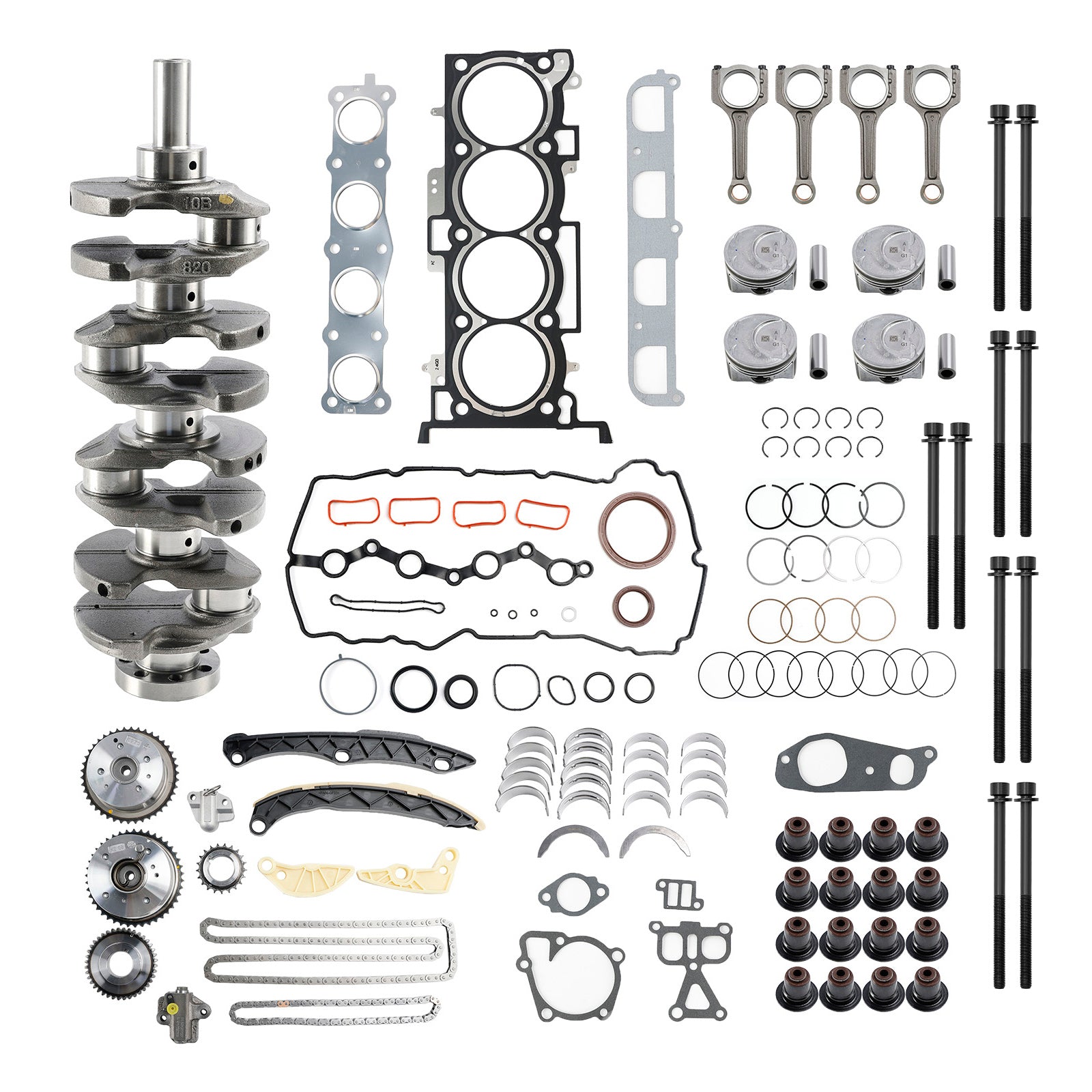 2015–2019 KIA KX3 (KC) G4KH 2.0T Kit de reconstrução do motor com o kit de tempo de hastes do eixo de manivela