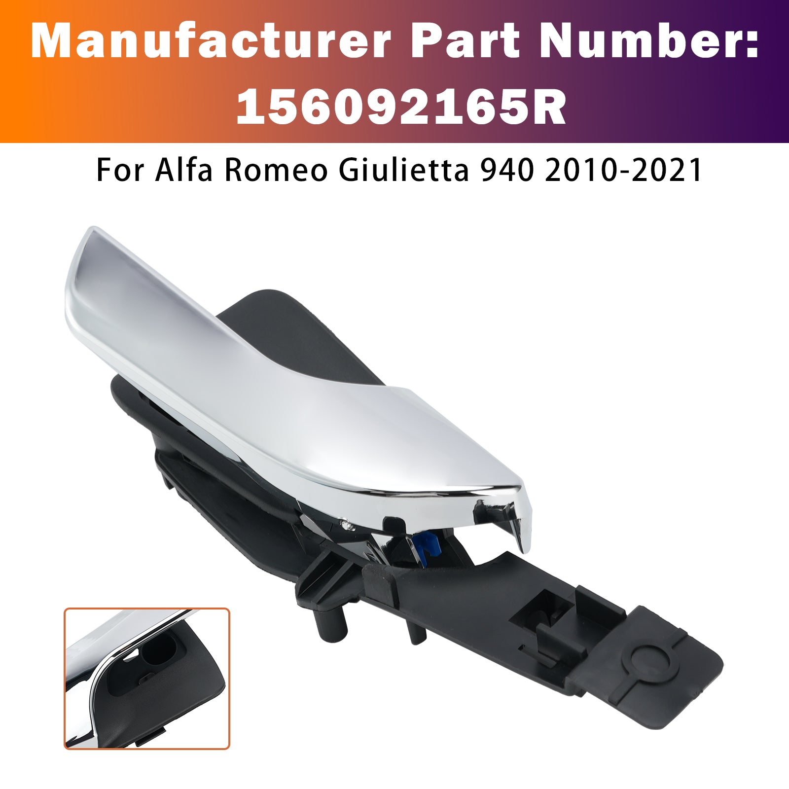 Inside Front Right Door Handle Opener For Alfa Romeo Giulietta 940 2010-2021 Generic