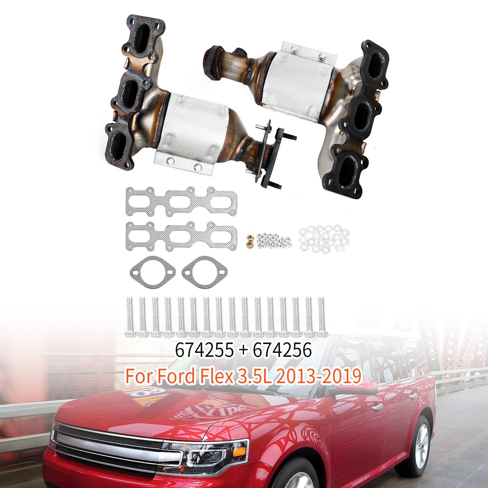 2013-2019 Ford Flex 3.5L Linksvoor & Rechterspruitstukkatalysator Generiek