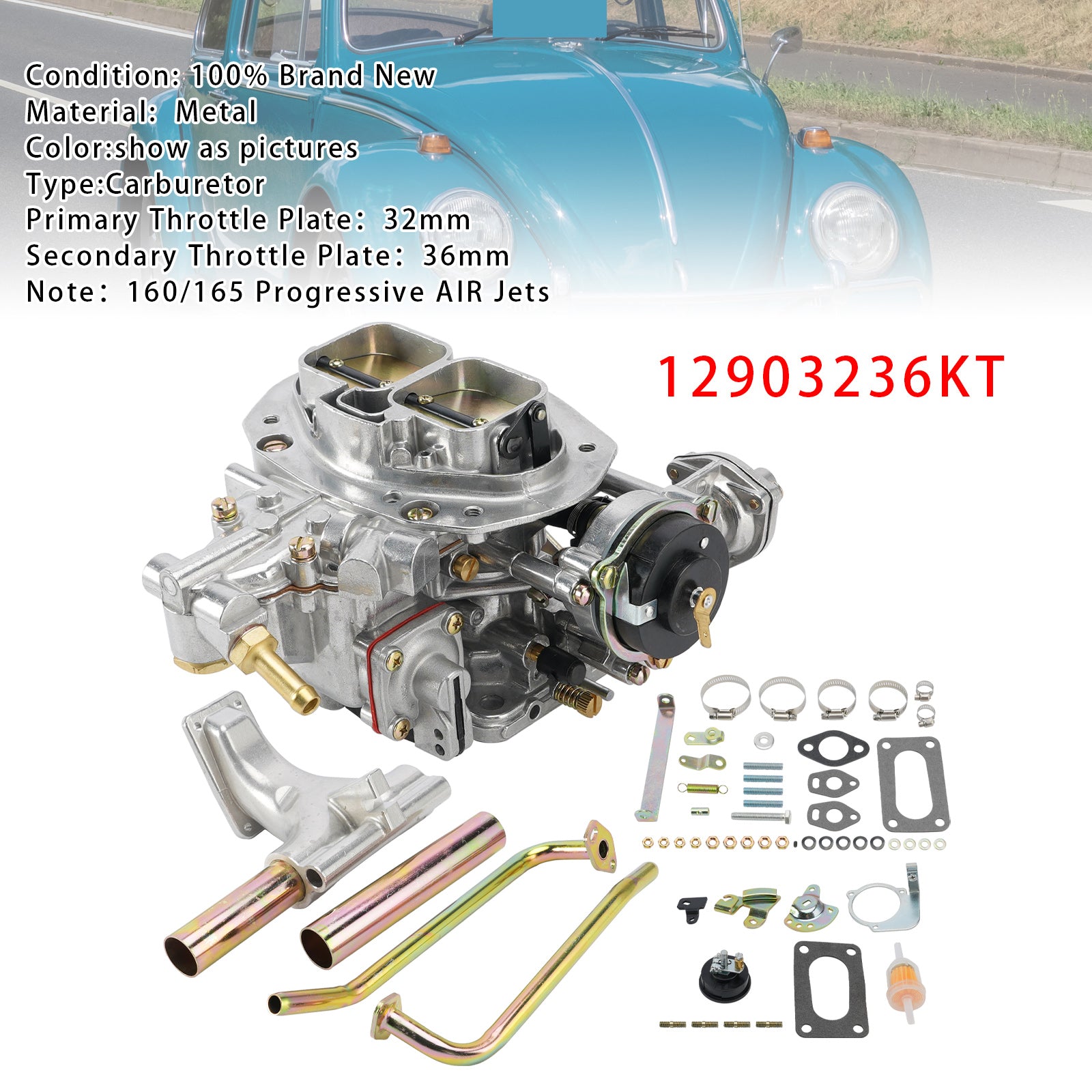 Kit carburatore DFEV progressivo 32/36 completo carburatore 12903236KT per VW tipo 1