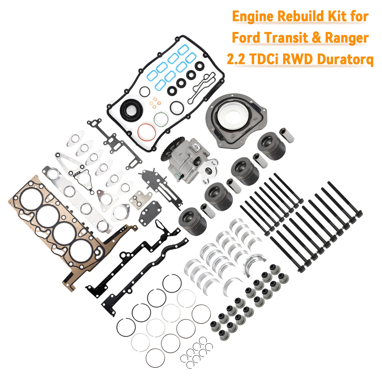 Engine Rebuild Kit for Ford Transit & Ranger 2.2 TDCi RWD Duratorq BK3Q-6051-C1C 9677428680