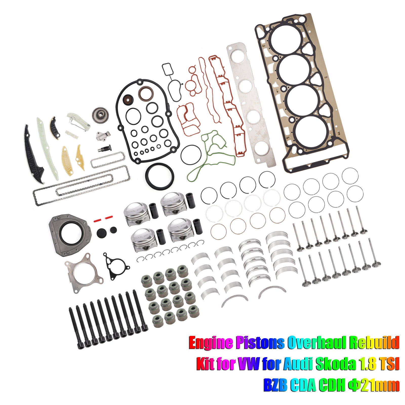 Engine Pistons Overhaul Rebuild Kit for VW for Audi Skoda 1.8 TSI BZB CDA CDH