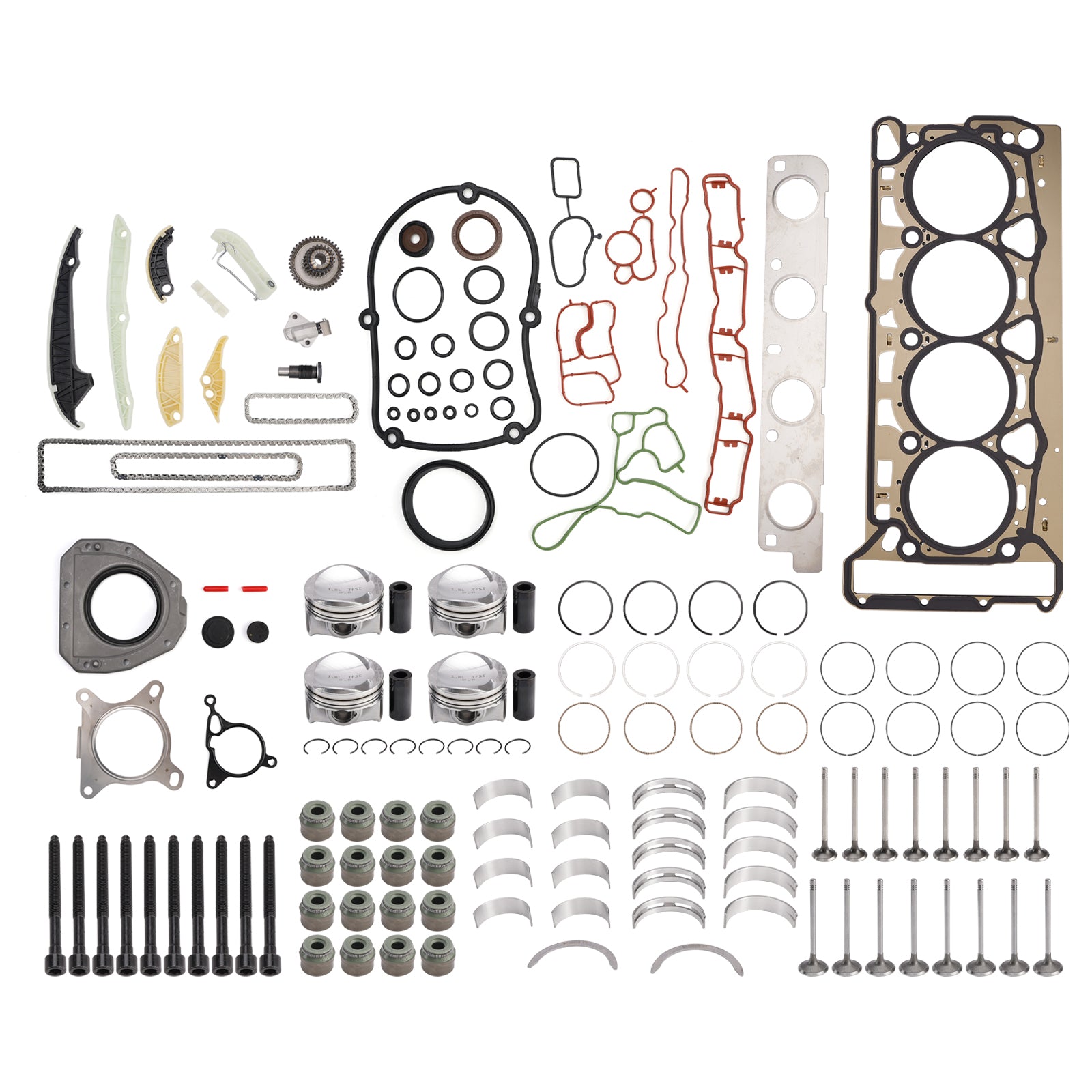 Kit di ricostruzione revisione pistoni motore 2007-2011 SKODA Octavia 1.8 TSI BZB CDAA CDAB 06H107065CP 06H109509Q