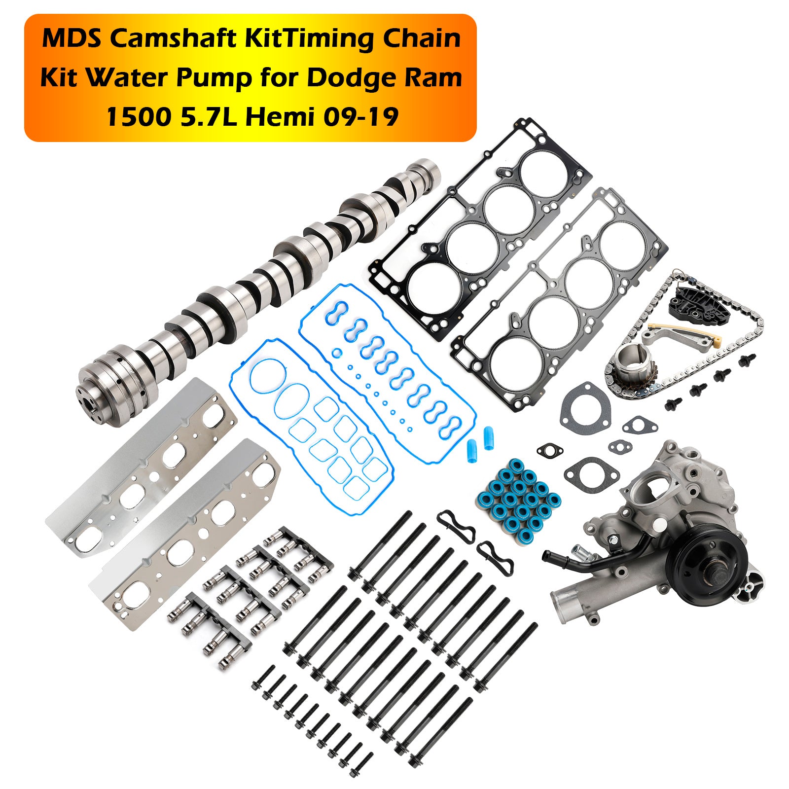 MDS Camshaft KitTiming Chain Kit Water Pump Fit for Dodge Ram 1500 5.7L Hemi 09-19