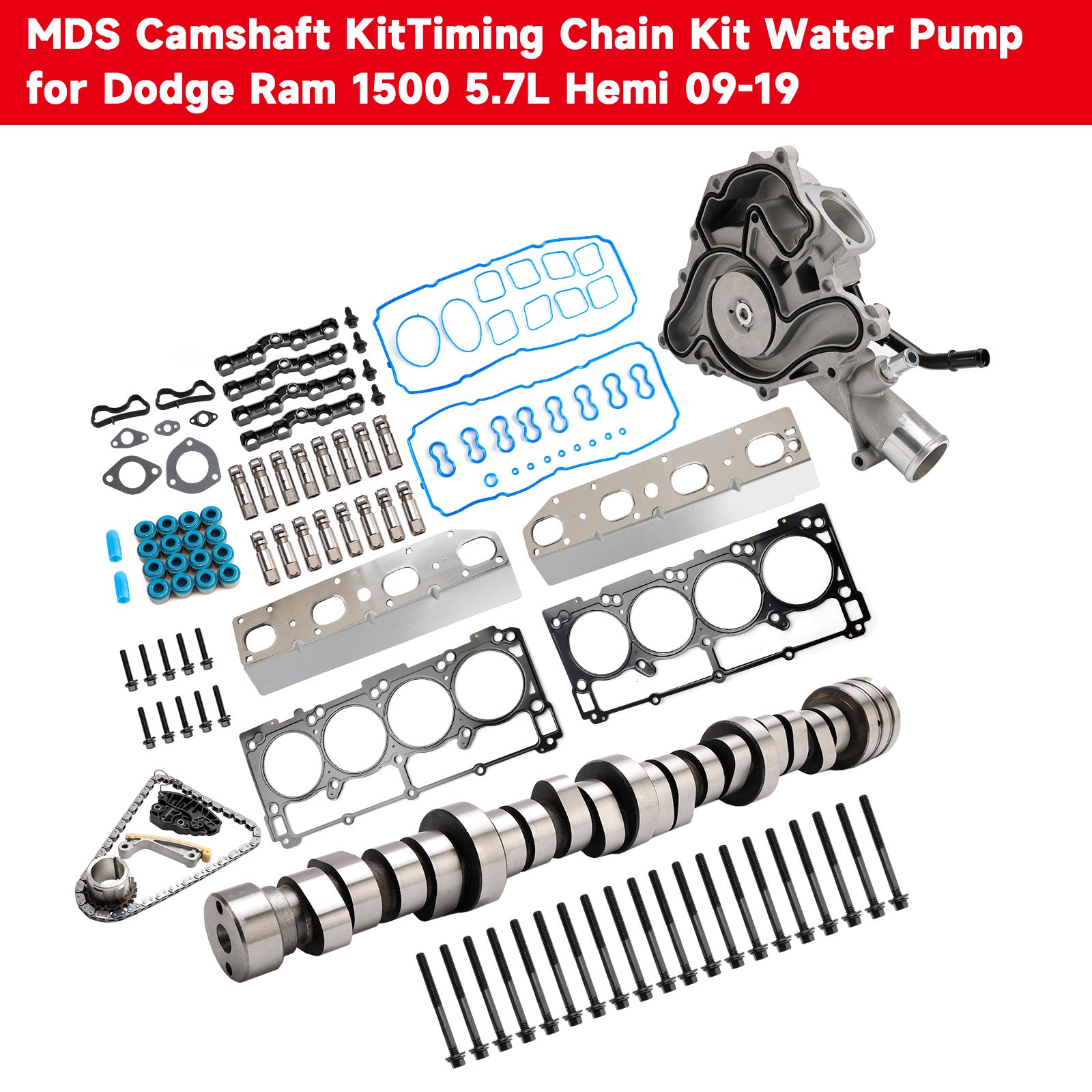 MDS Camshaft KitTiming Chain Kit Water Pump Fit for Dodge Ram 1500 5.7L Hemi 09-19