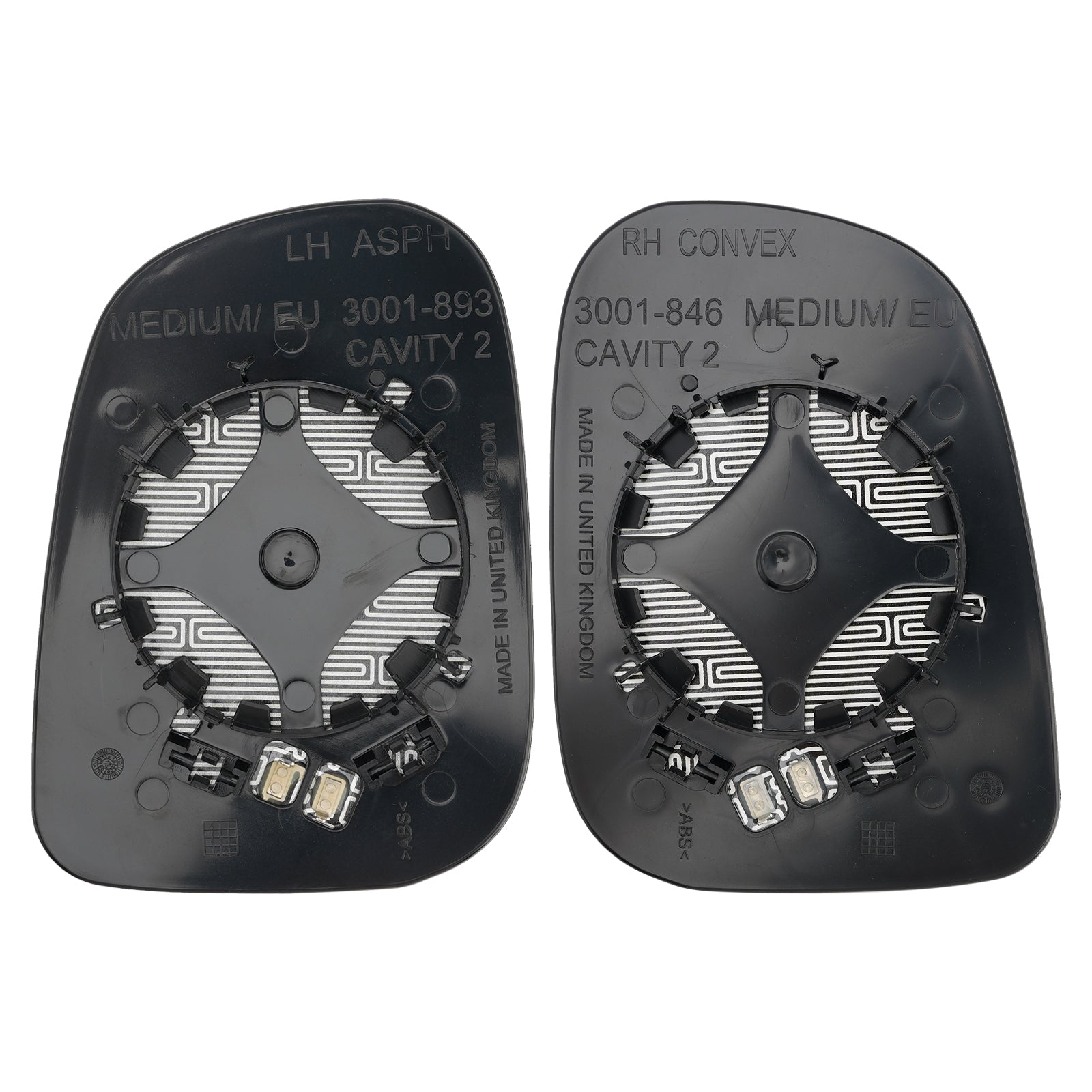 2 × Side View Mirror Glass for Volvo S60 S80 V60 2011-18 30716923 30716924