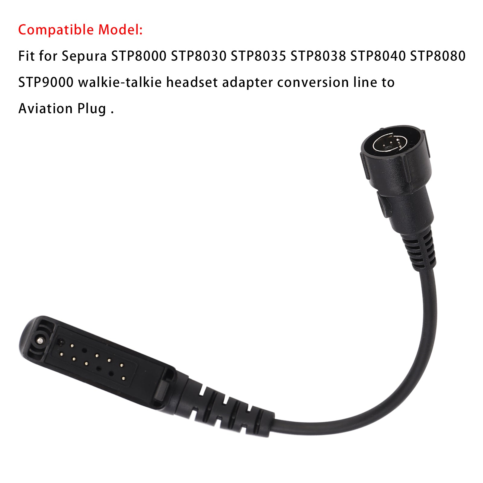 STP8000 Replaceable Aviation Plug Converter Cable for Sepura STP8030 STP8035