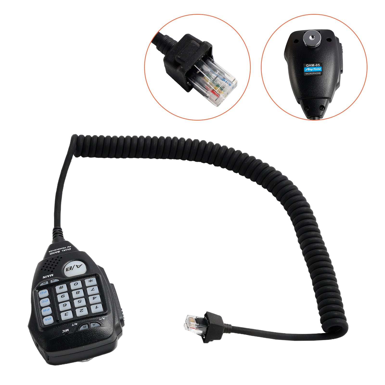 Handmicrofoon Walkietalkie-microfoon Geschikt voor AnyTone AT-778UV AT-588UV