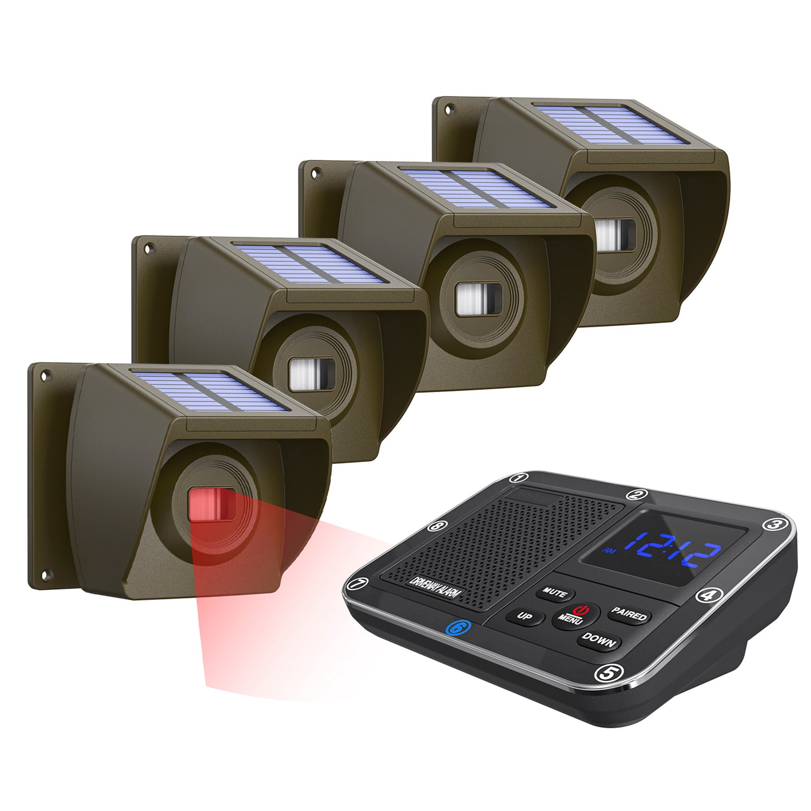 800 m op zonne-energie buiten infrarood aangedreven opritalarm anti-diefstal inductie draadloos