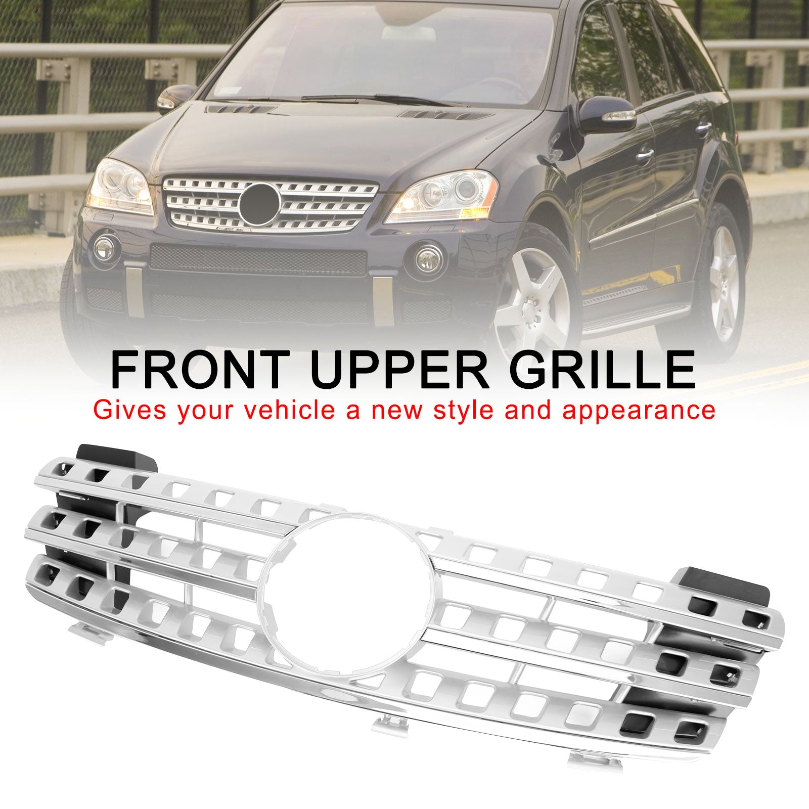 2005-2008 Mercedes-Benz ML-Class W164 Front Bumper Grille Grill Chrome