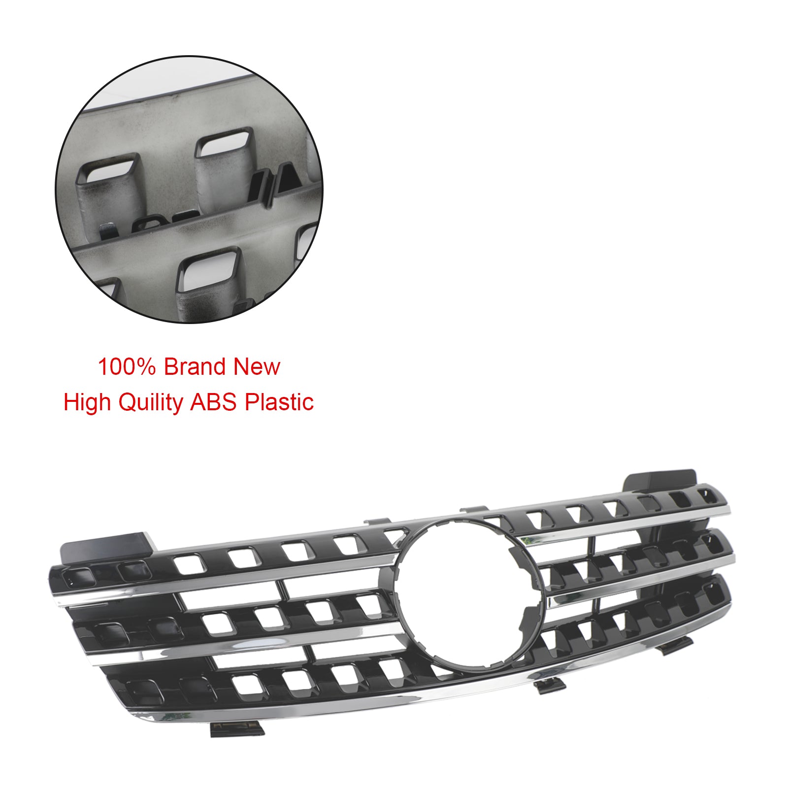 2005–2008 Mercedes ML-klasse W164 Frontfangergrill Krom/Svart