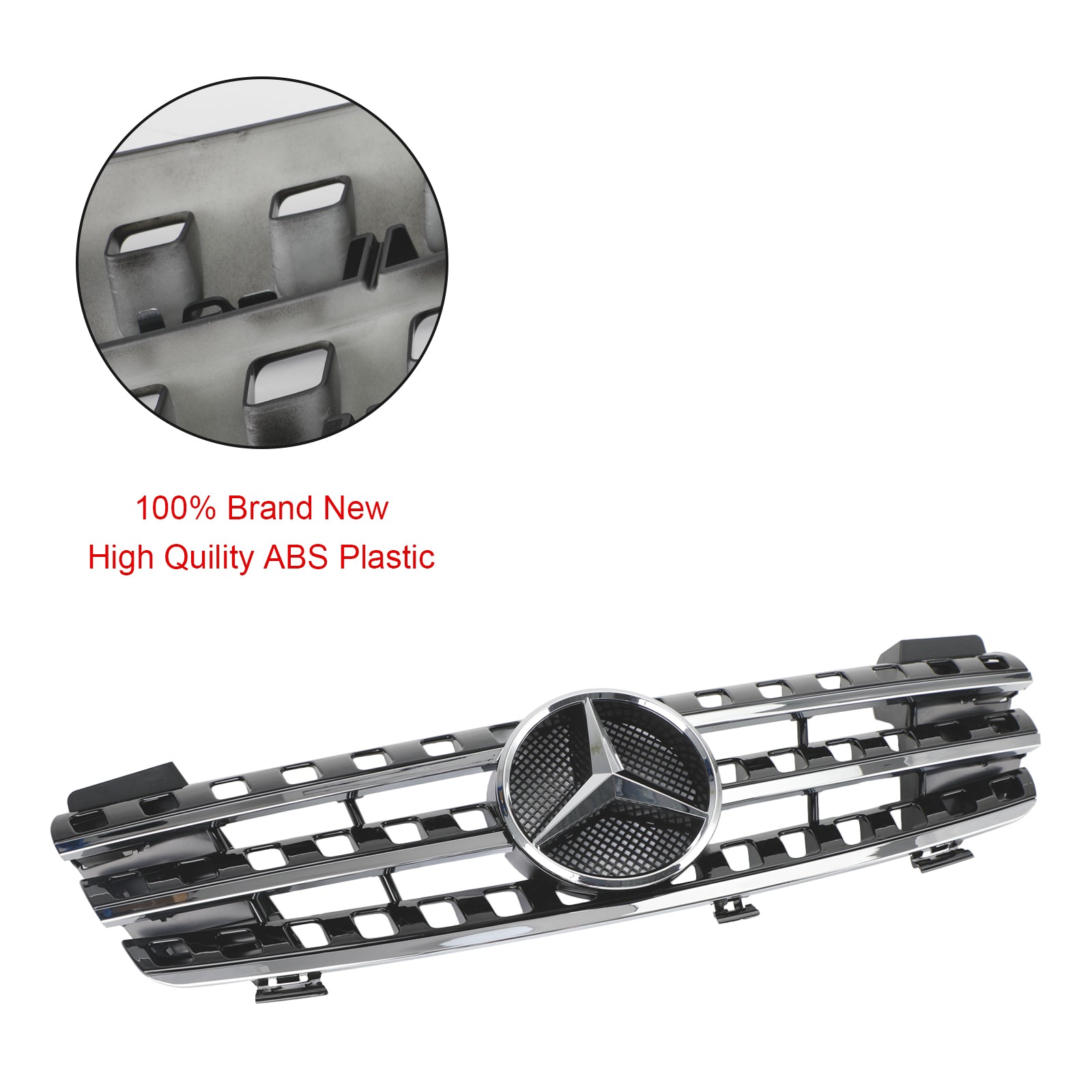 2005 2006 2007 2008 Mercedes ML-Class W164 Front Bumper Grille Grill Chrome/Black