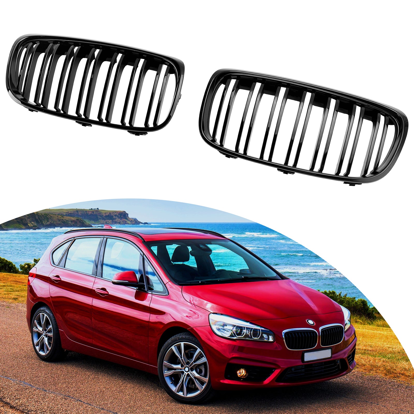 2015-2018 BMW 2 Series Gran Tourer F45 F46 Grila Front Black Grill Grill