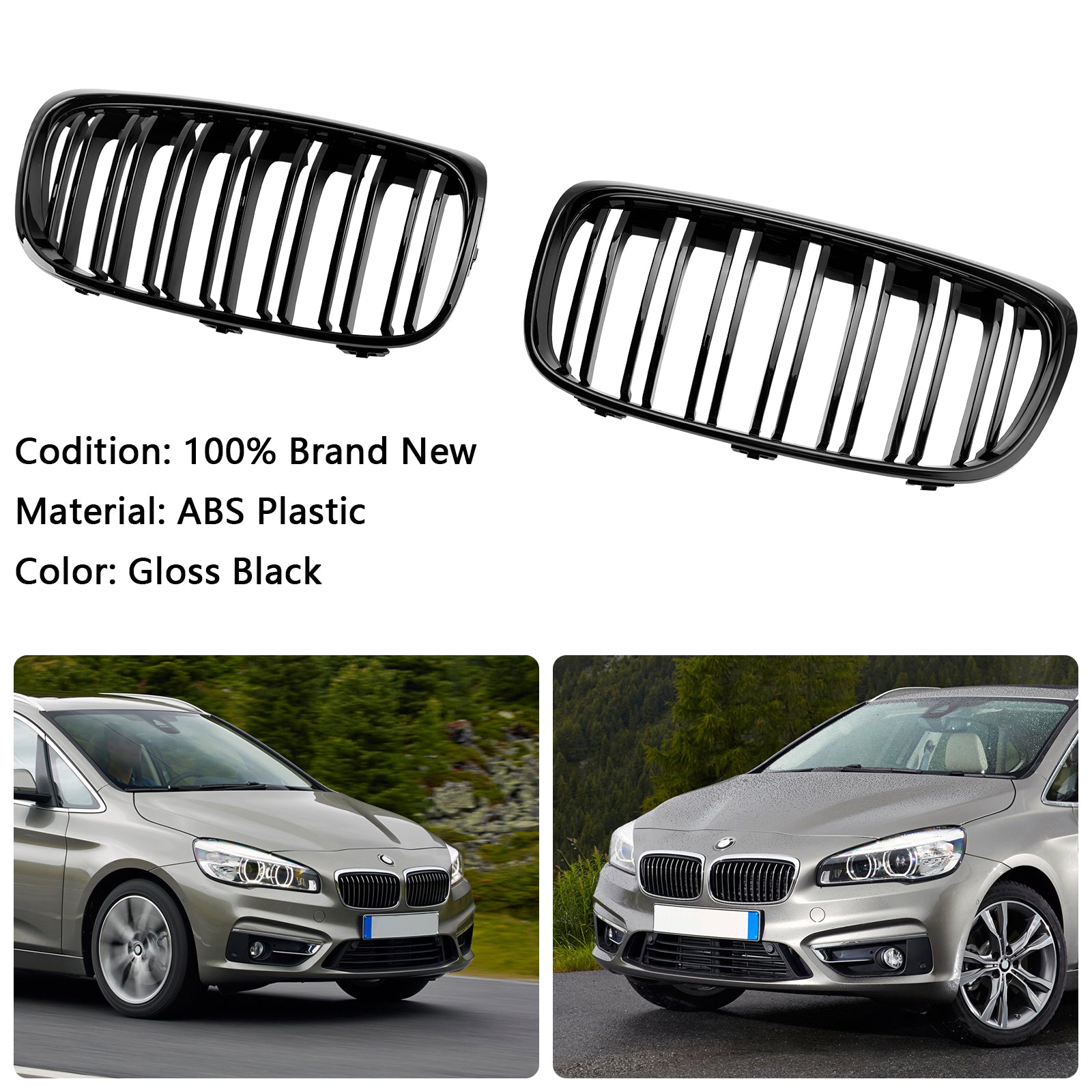 2015-2018 BMW 2 Series Gran Tourer F45 F46 Grila Front Black Grill Grill