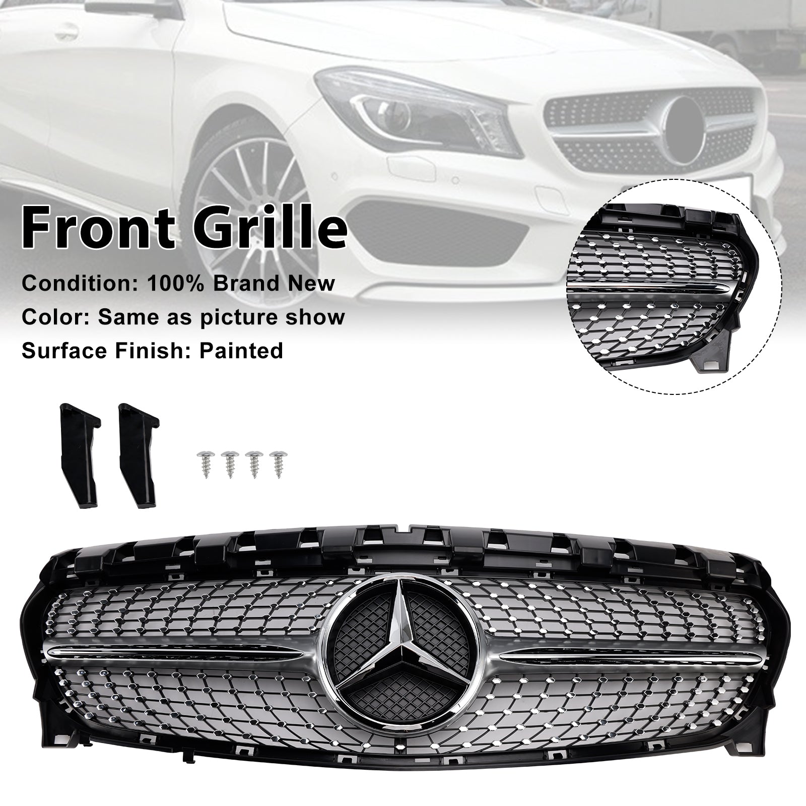 2013-2019 Mercedes-Benz CLA-Class W117 CLA250 Diamond Front Grille Grill