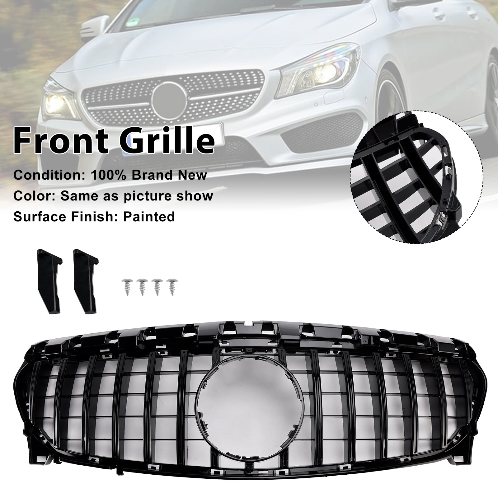 2013-2019 Mercedes Benz CLA-CLASS W117 CLA250 GT Style Front Bumper Grille Grill