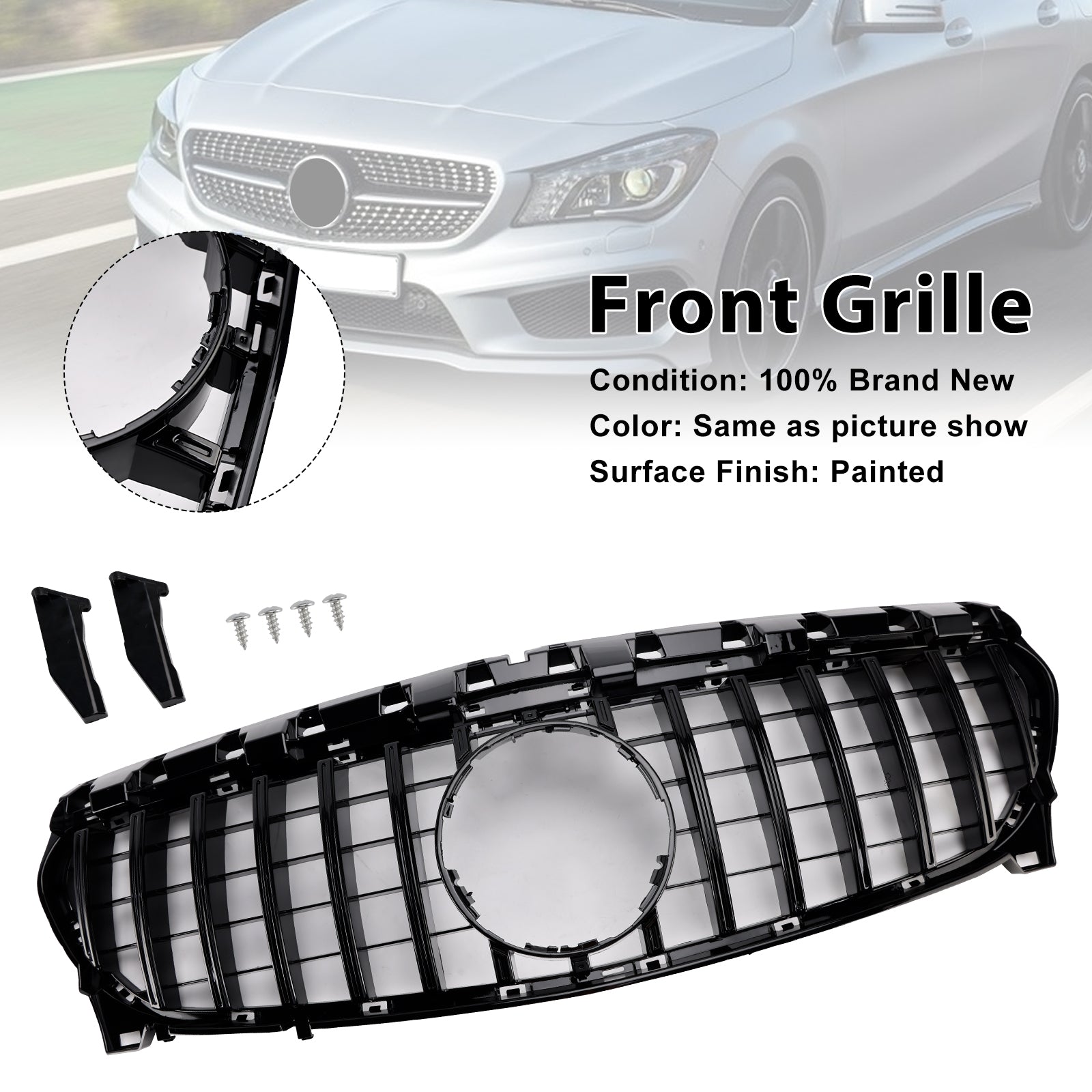 2013-2019 Mercedes Benz CLA-CLASS W117 CLA250 GT Style Front Bumper Grille Grill