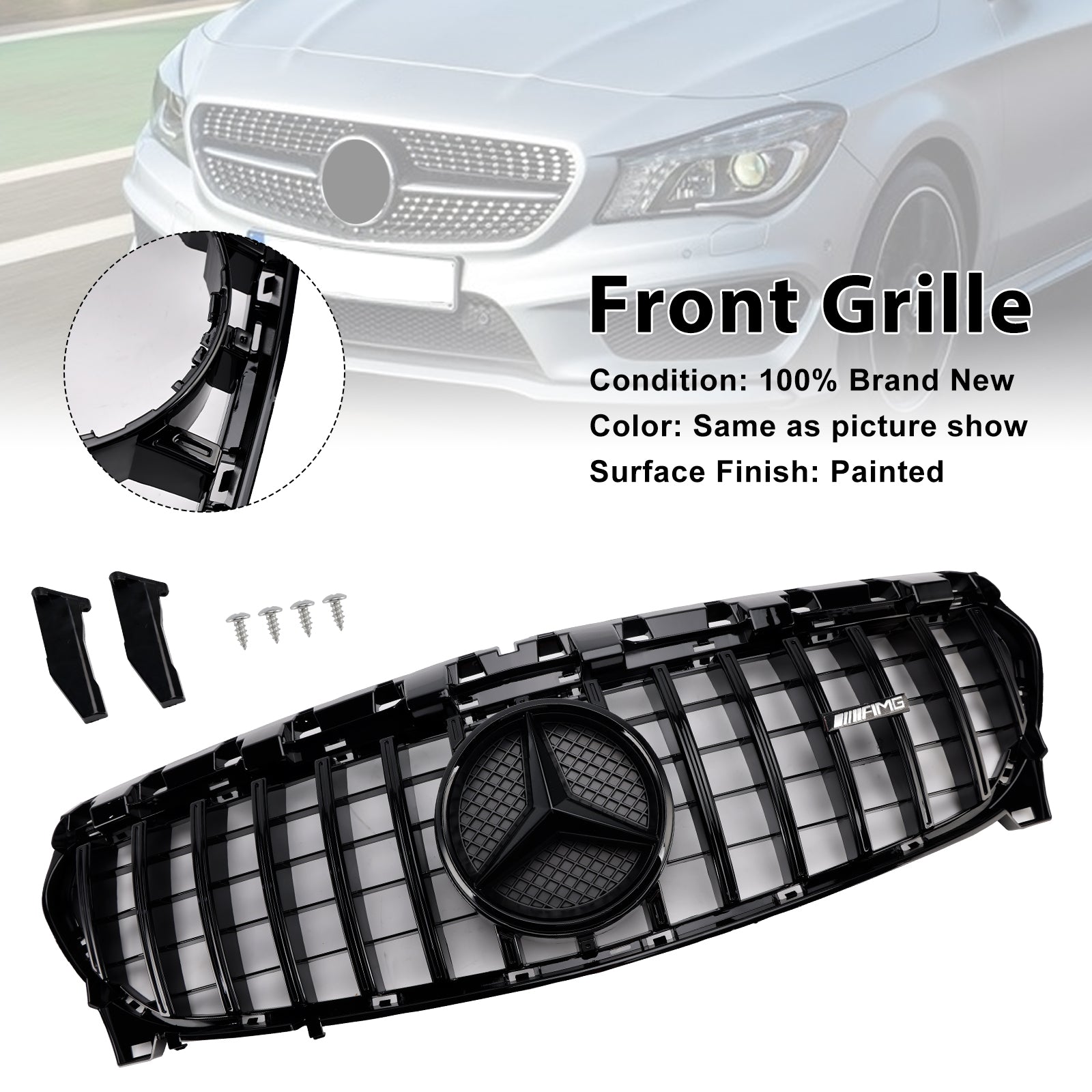 Mercedes Benz CLA-KLASSE 2013-2019 W117 CLA250 GT-stijl voorbumpergrille