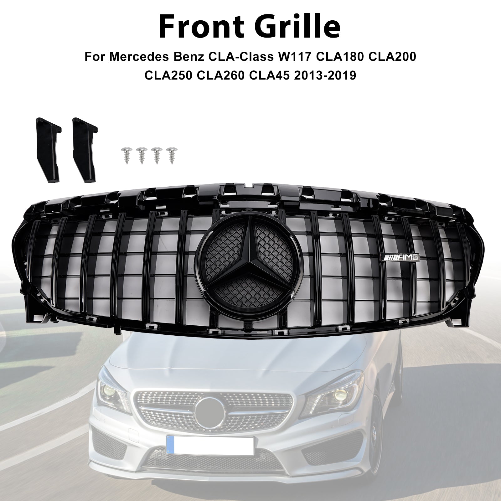 Mercedes Benz CLA-KLASSE 2013-2019 W117 CLA250 GT-stijl voorbumpergrille