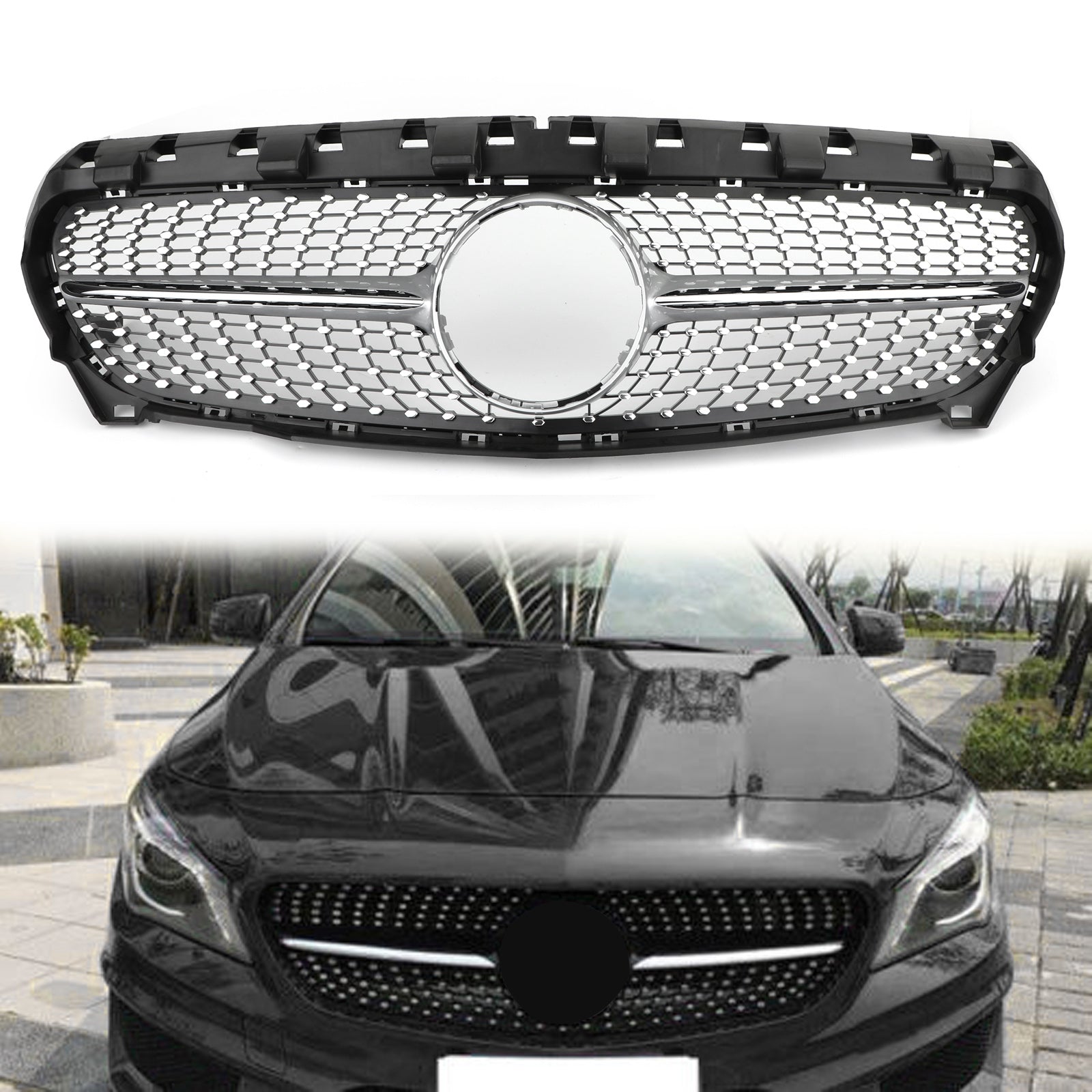 Mercedes-Benz R117 (2013-2019) W117 Calandre CLA250 Diamond Star argentée