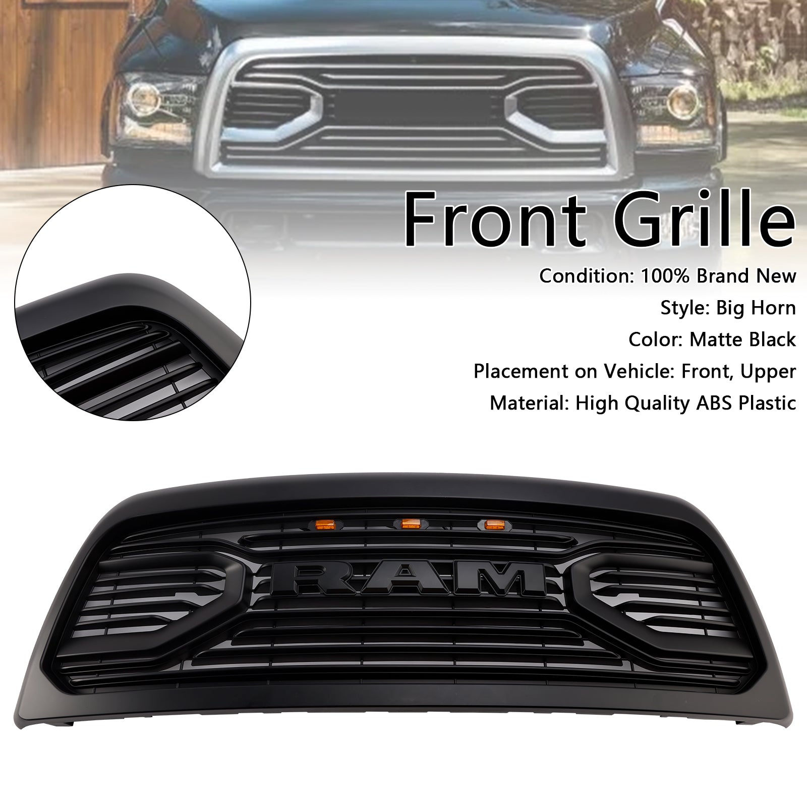 2013-2018 Dodge Ram 2500/3500 Laramie Limited Big-Horn Front Bumper Grille