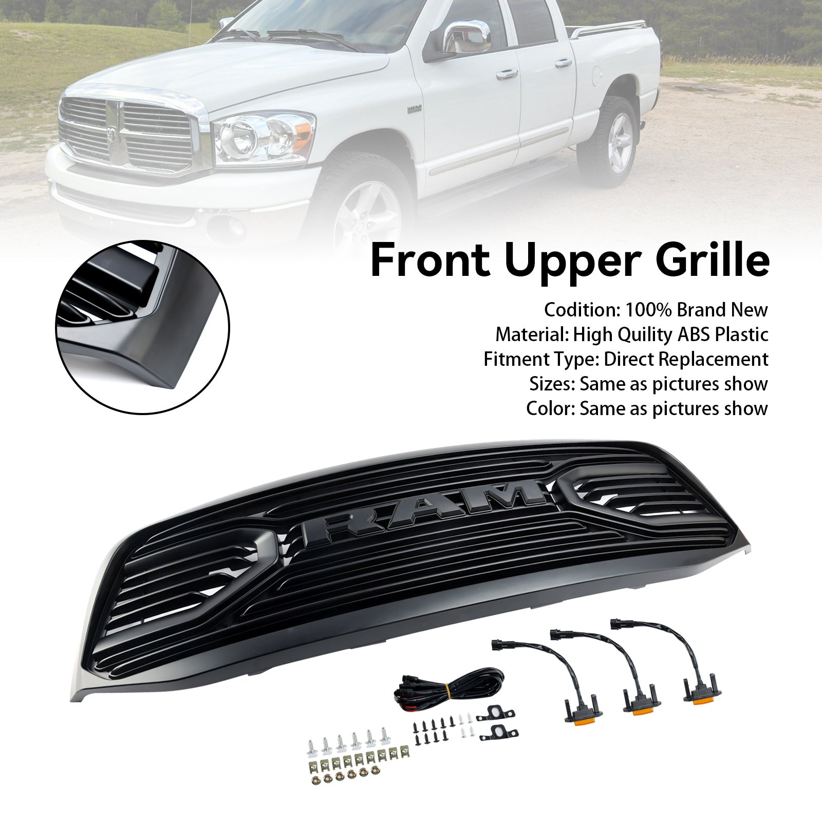2006-2008 Dodge RAM 1500 Front Bumper Grill Grille