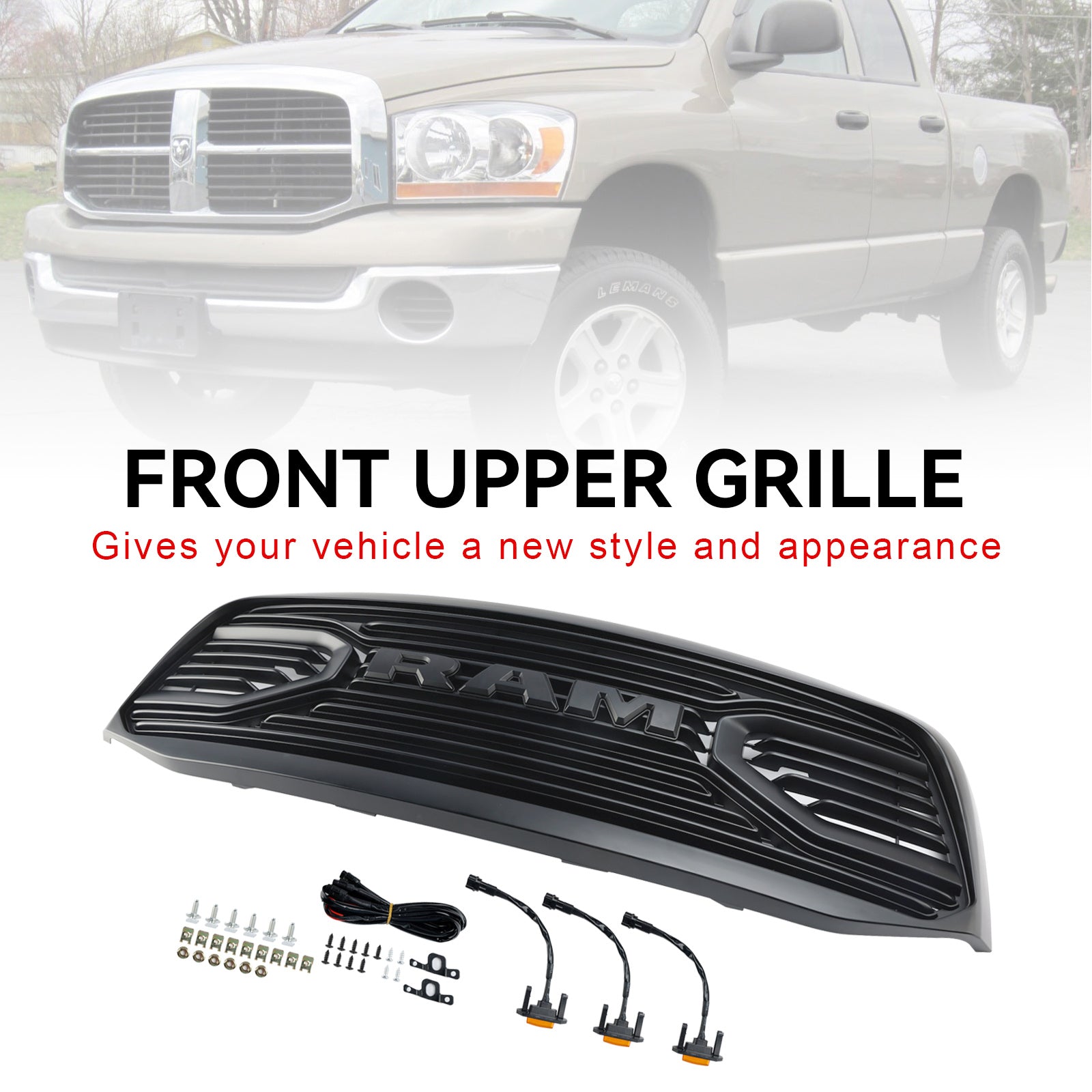 2006-2008 Dodge RAM 1500 Front Bumper Grill Grille