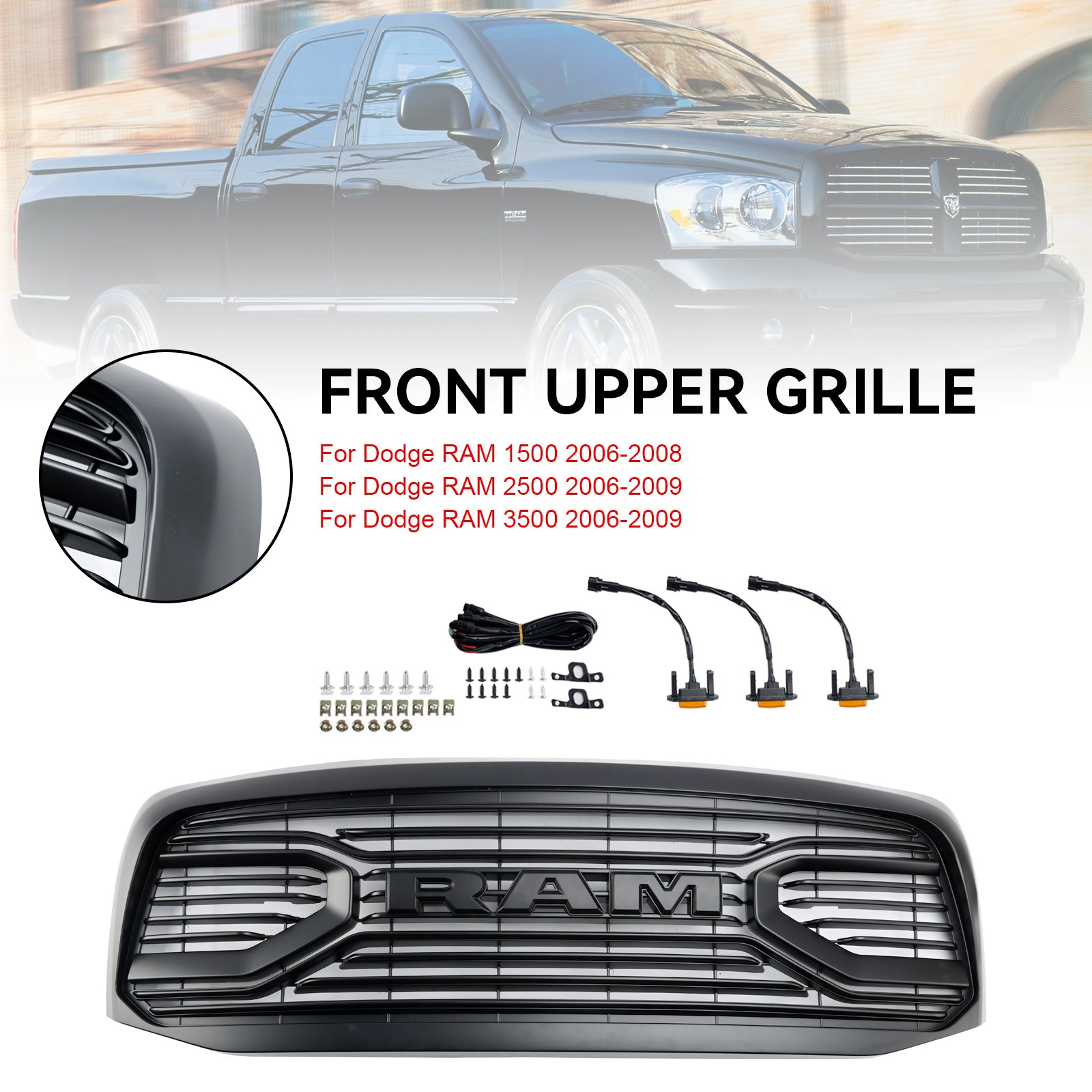 2006-2008 Dodge RAM 1500 Front Bumper Grill Grille