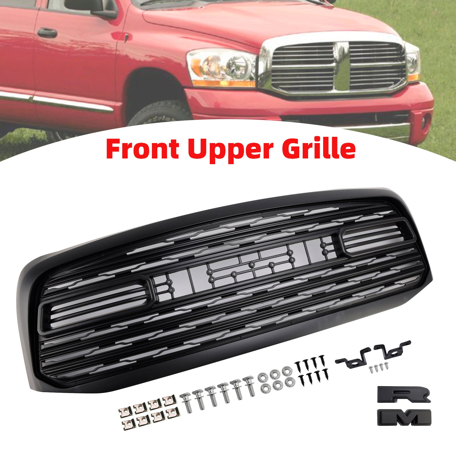 LTD Style Front Bumper Grill Grille Fit Dodge RAM 1500 2006-2008 RAM 2500 2006-2009