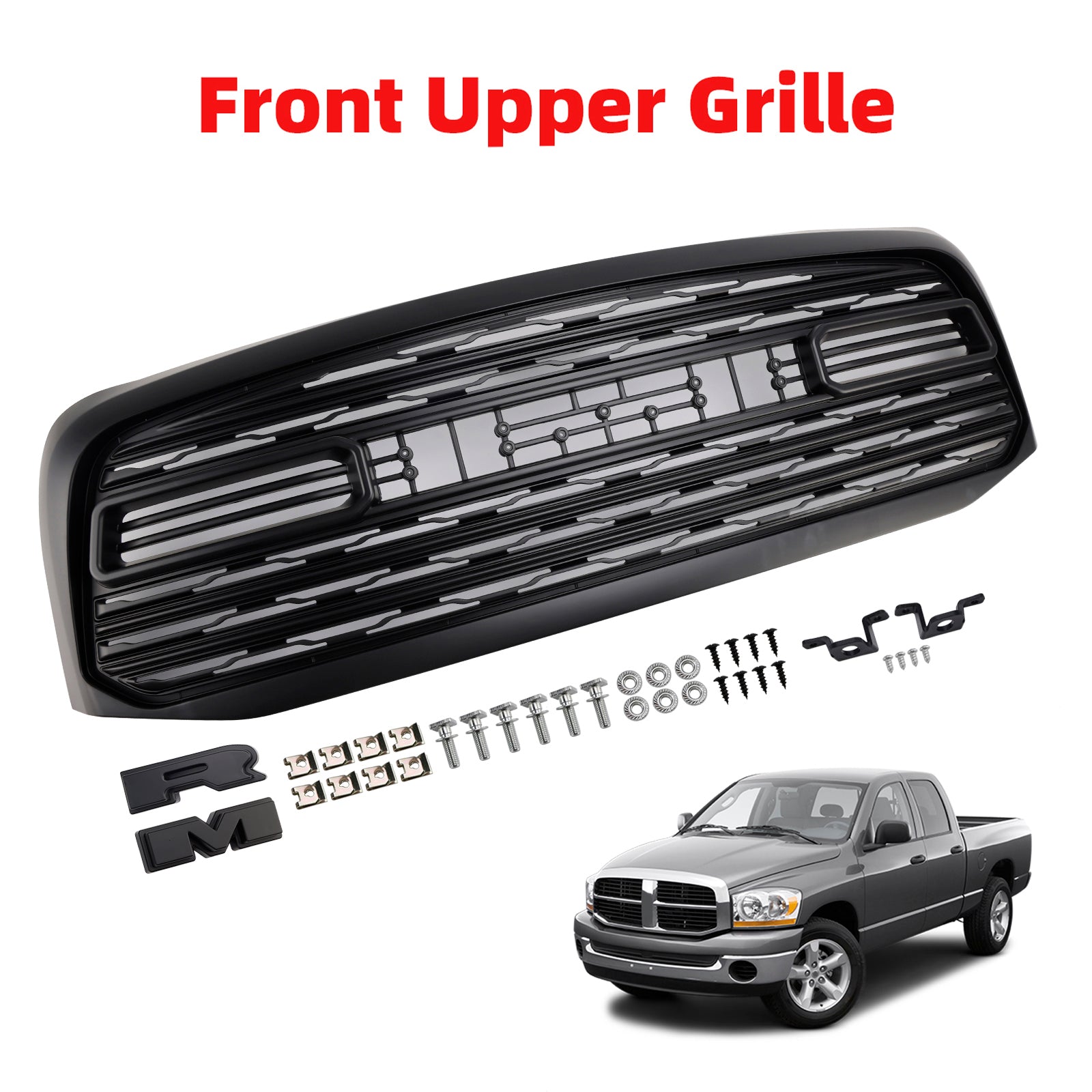 LTD Style Front Bumper Grill Grille Fit Dodge RAM 1500 2006-2008 RAM 2500 2006-2009