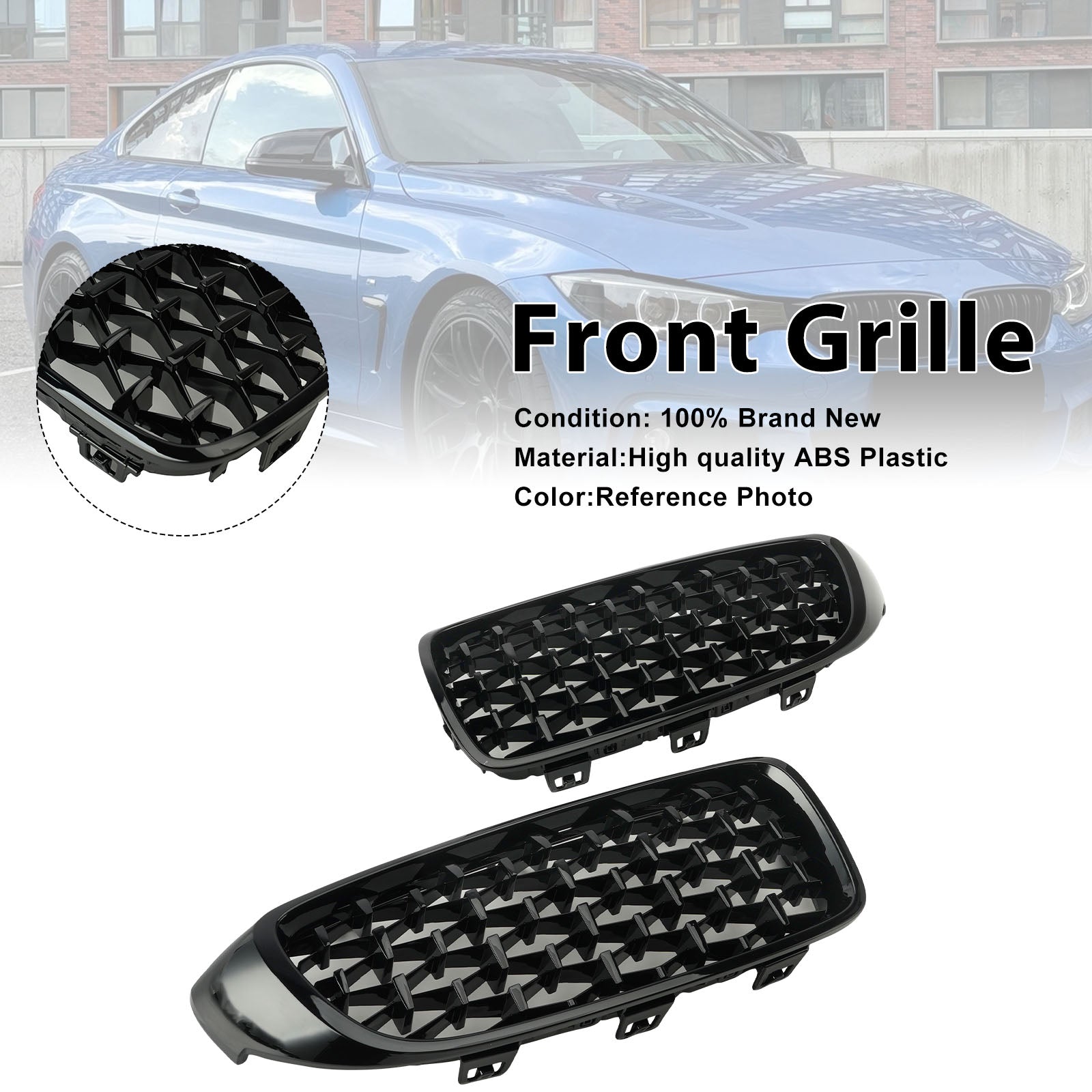 2014-2018 BMW 4 Sereis F32 F33 F36 F82 M4 All Models Diamond Front Upper Grille