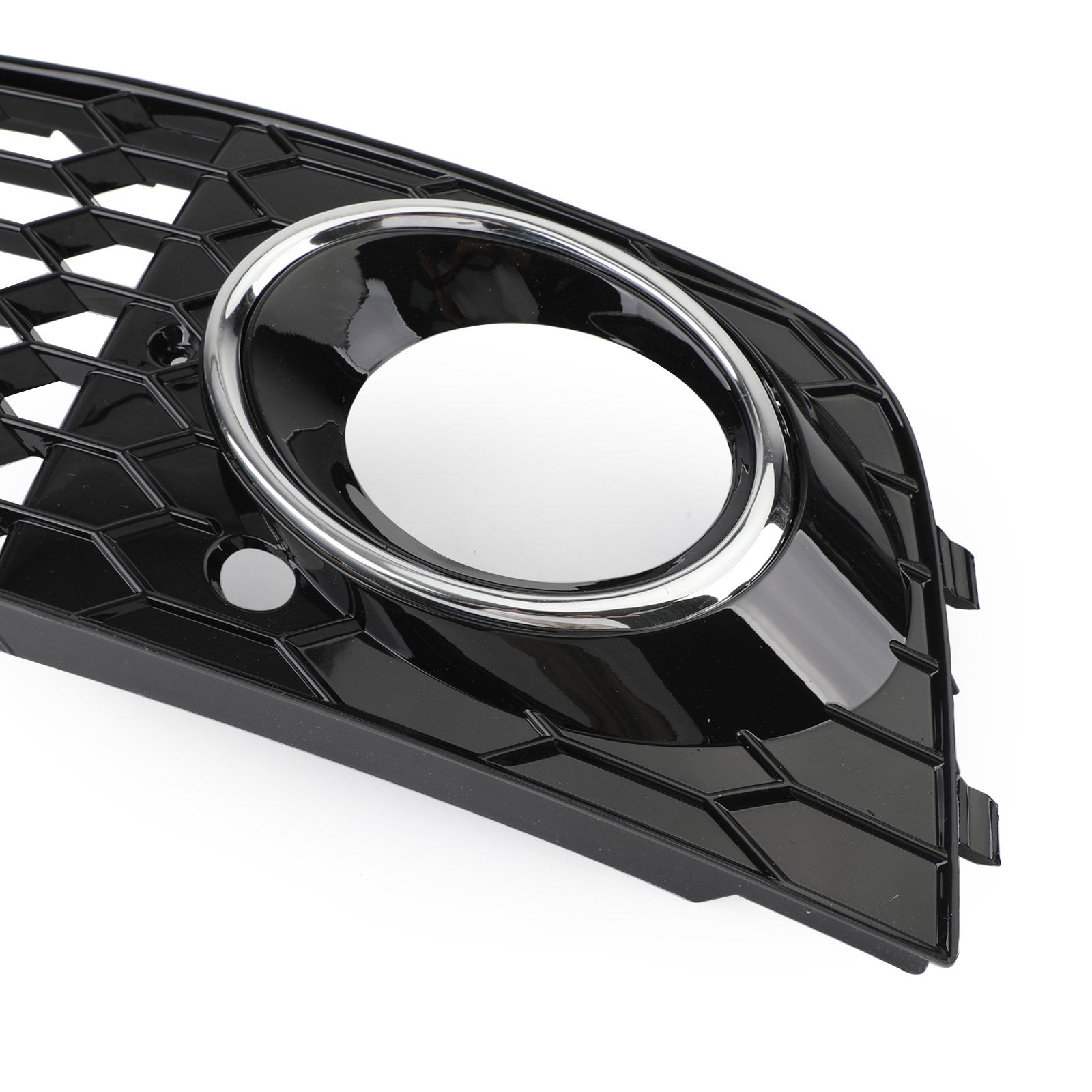 Grade hexagonal esportiva estilo colmeia Audi A4 B8 RS4 2009-2012 & Grade de ventilação aberta para farol de neblina em malha tipo favo de mel preto brilhante
