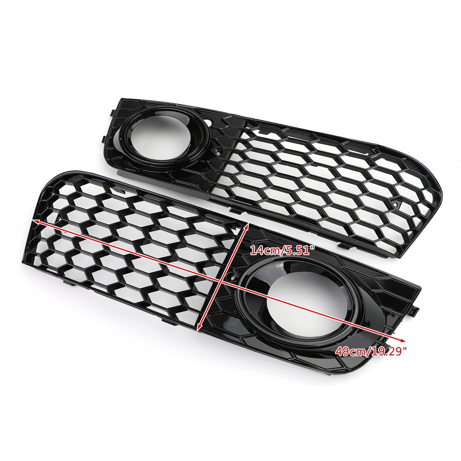 2009-2012 Audi A4 B8 RS4-stil Honeycomb Sport Mesh Sexkantsgaller & Dimljus öppen ventilationsgaller