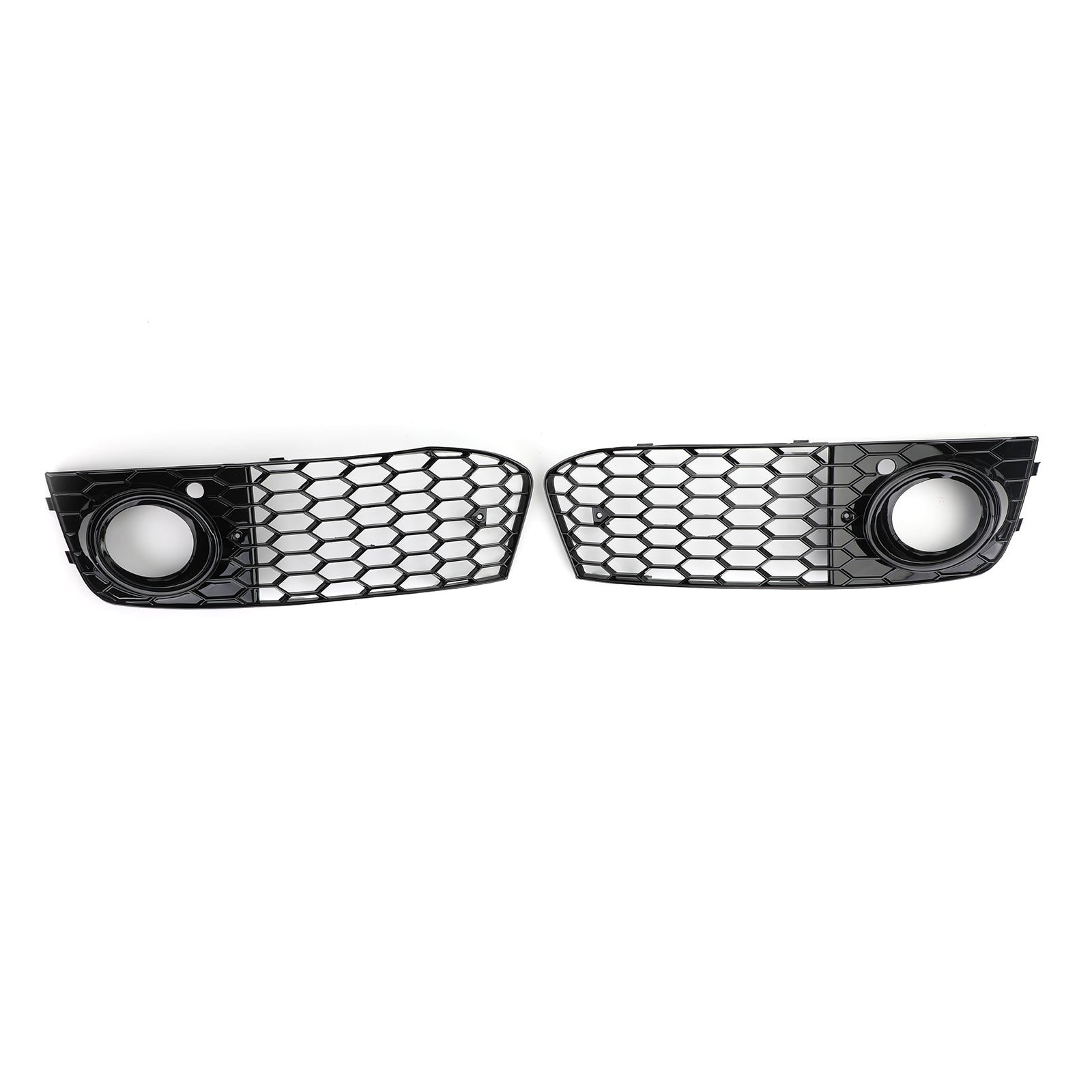 2009-2012 Audi A4 B8 RS4 Style Honeycomb Sport Mesh Hex Grille & Fog Light Open Vent Grill